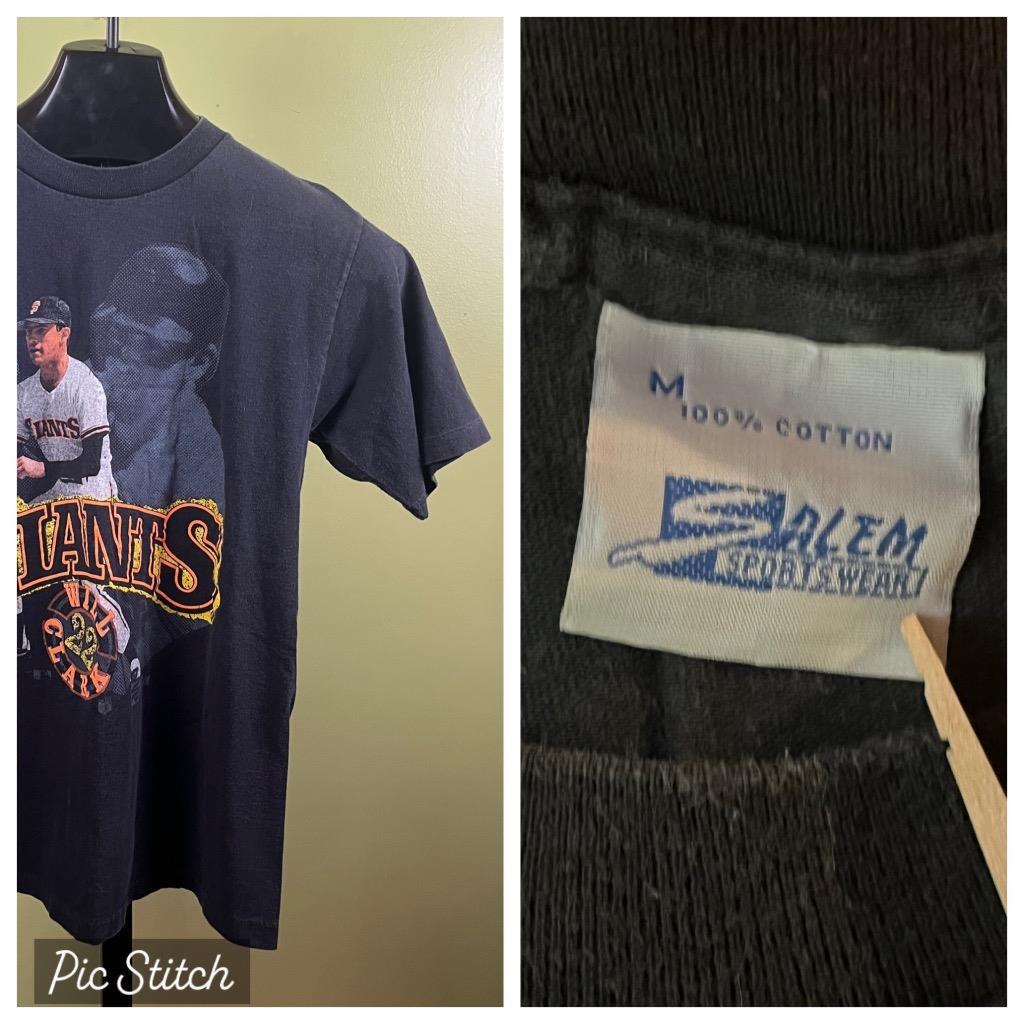 Vtg 80’s Will Clark SF Giants Womens T-Shirt sz L Single Stitch Salem Sportswear