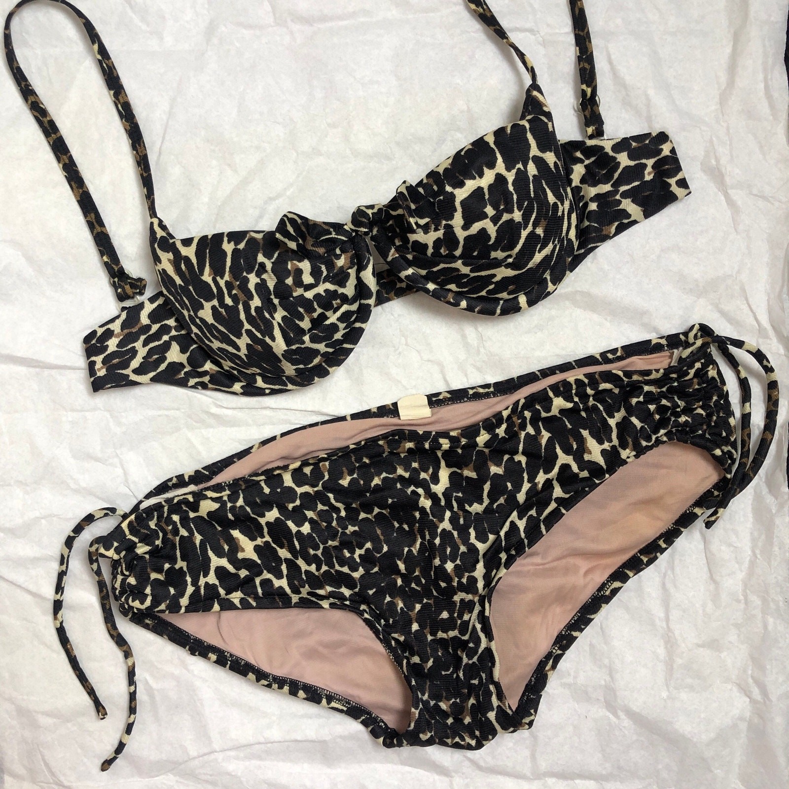 Vintage Leopard Print Bikini, 1960s Cole of California Two Piece Swimsuit, Sz 10