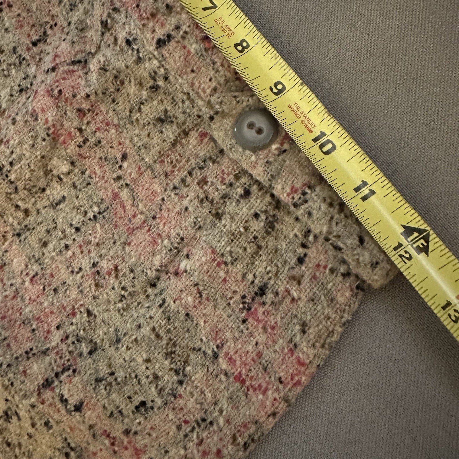 Vintage Tweed Wool Pencil Skirt Multicolor Pink Black Ladies Garment Union Label