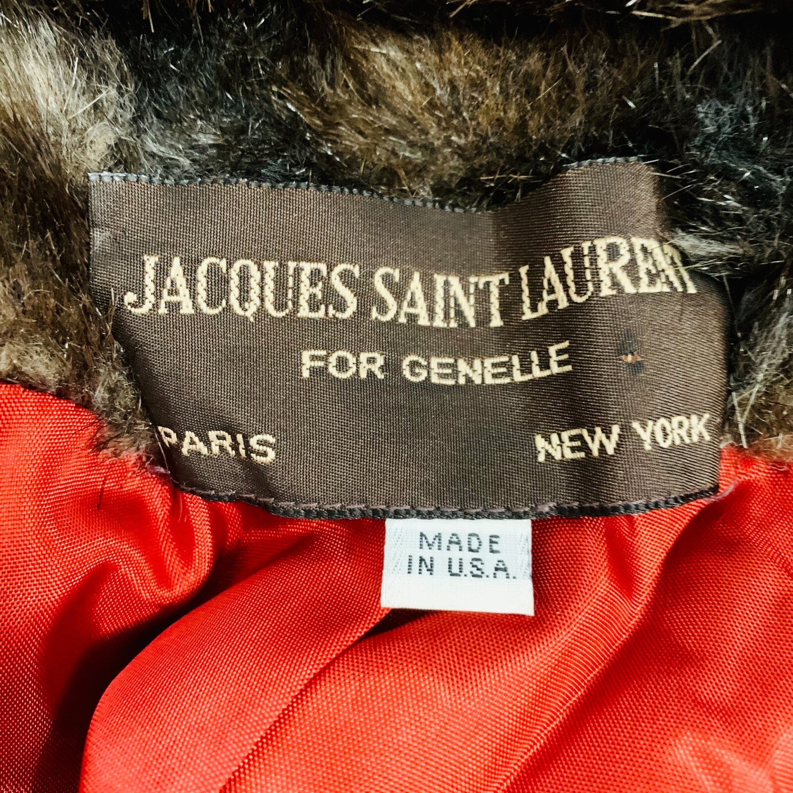 VINTAGE JACQUES SAINT LAURENT FOR GENELLE FUR COAT MADE IN USA