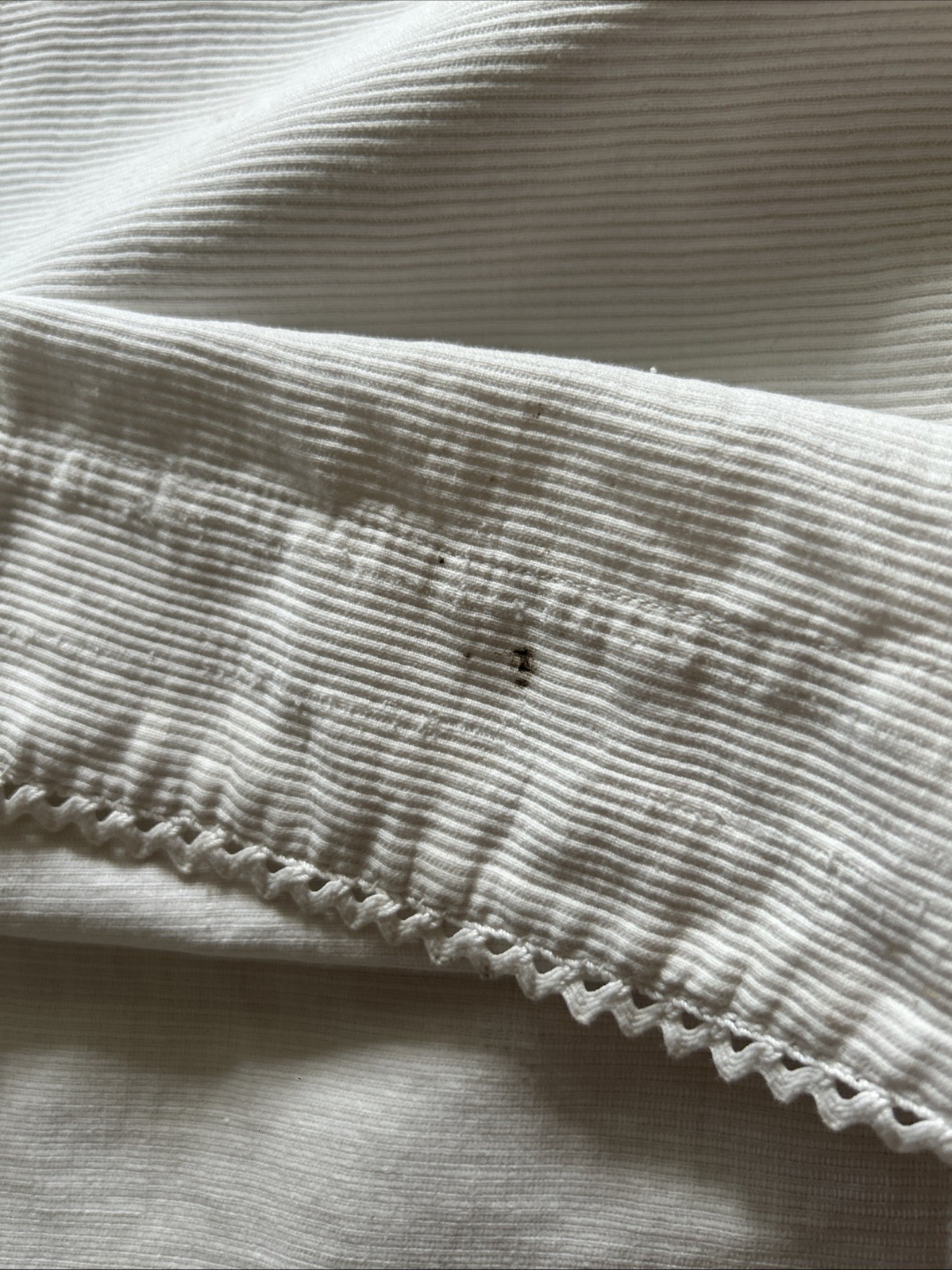 Antique White Heavy Ribbed Cotton Petticoat Patched Area