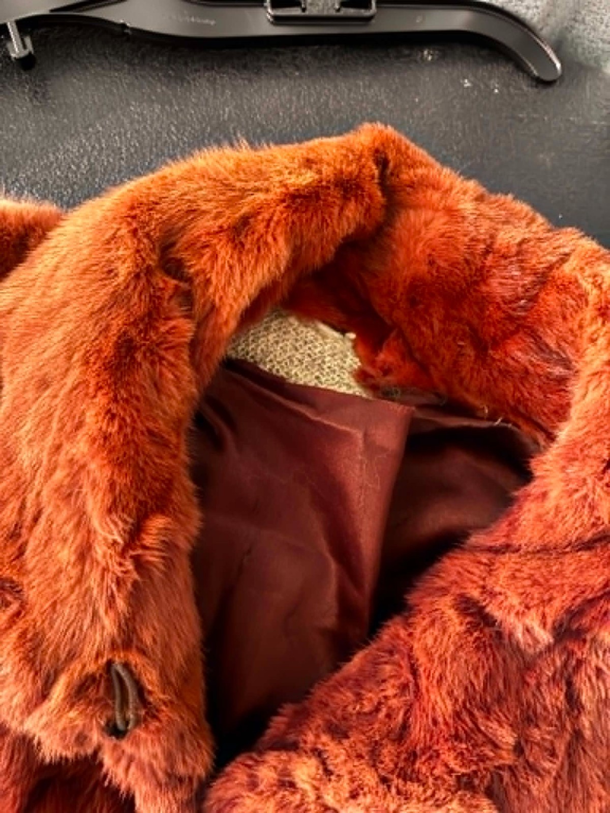 Vintage Cinnamon Brown Genuine Mink Fur Stroller Swinger Long Coat Size L/XL