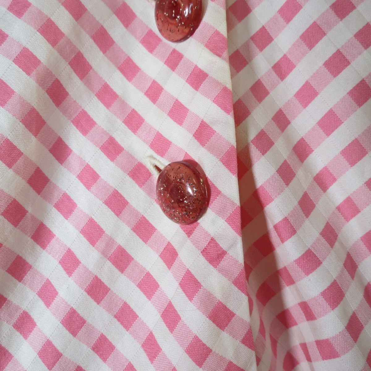 NO BELT VTG Betty Hartford Pink Gingham House Dress Rockabilly 50s A-Line READ