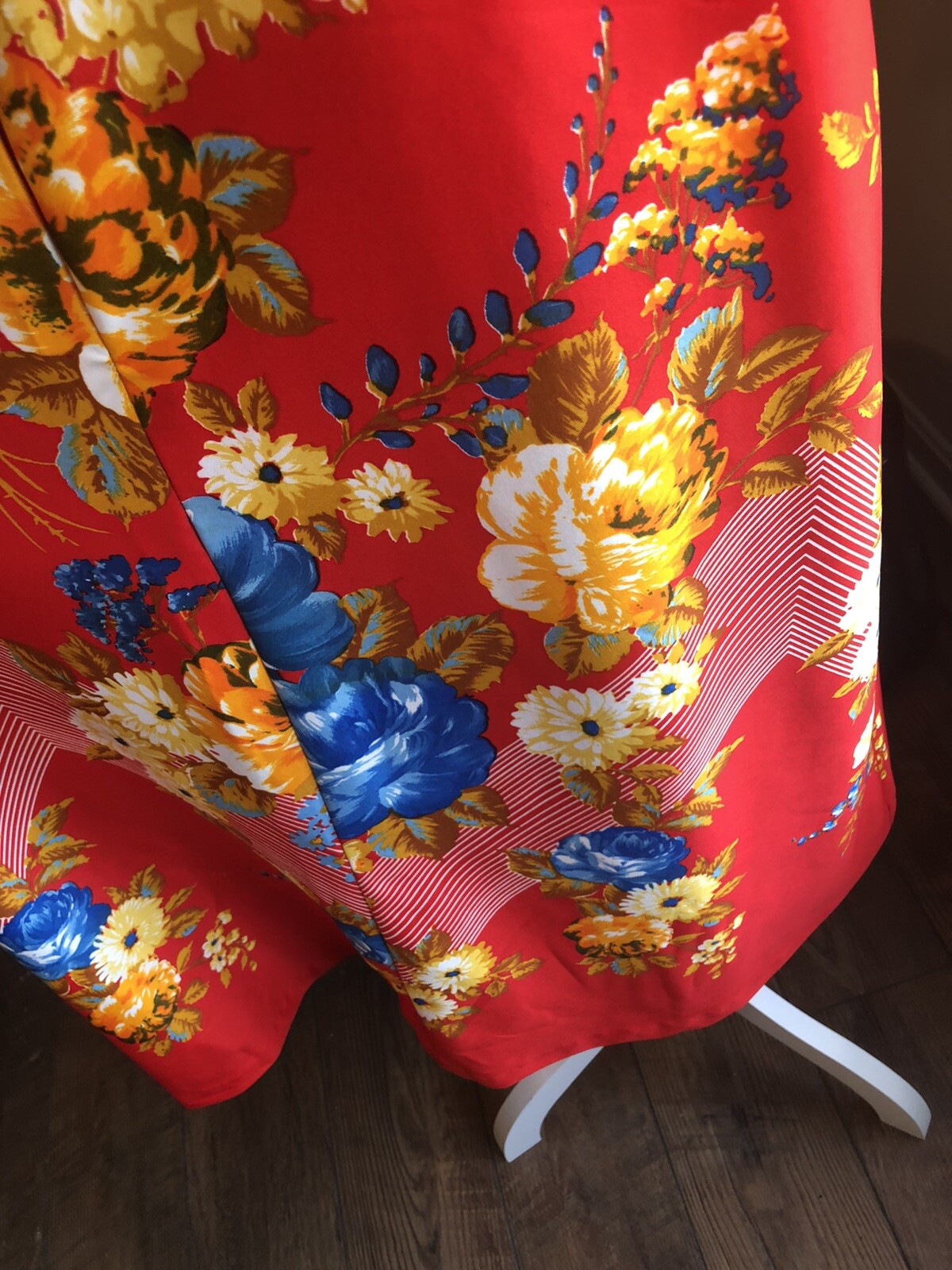 Vintage Plaza 9 Housecoat Duster Large Floral Bright Bold Dress