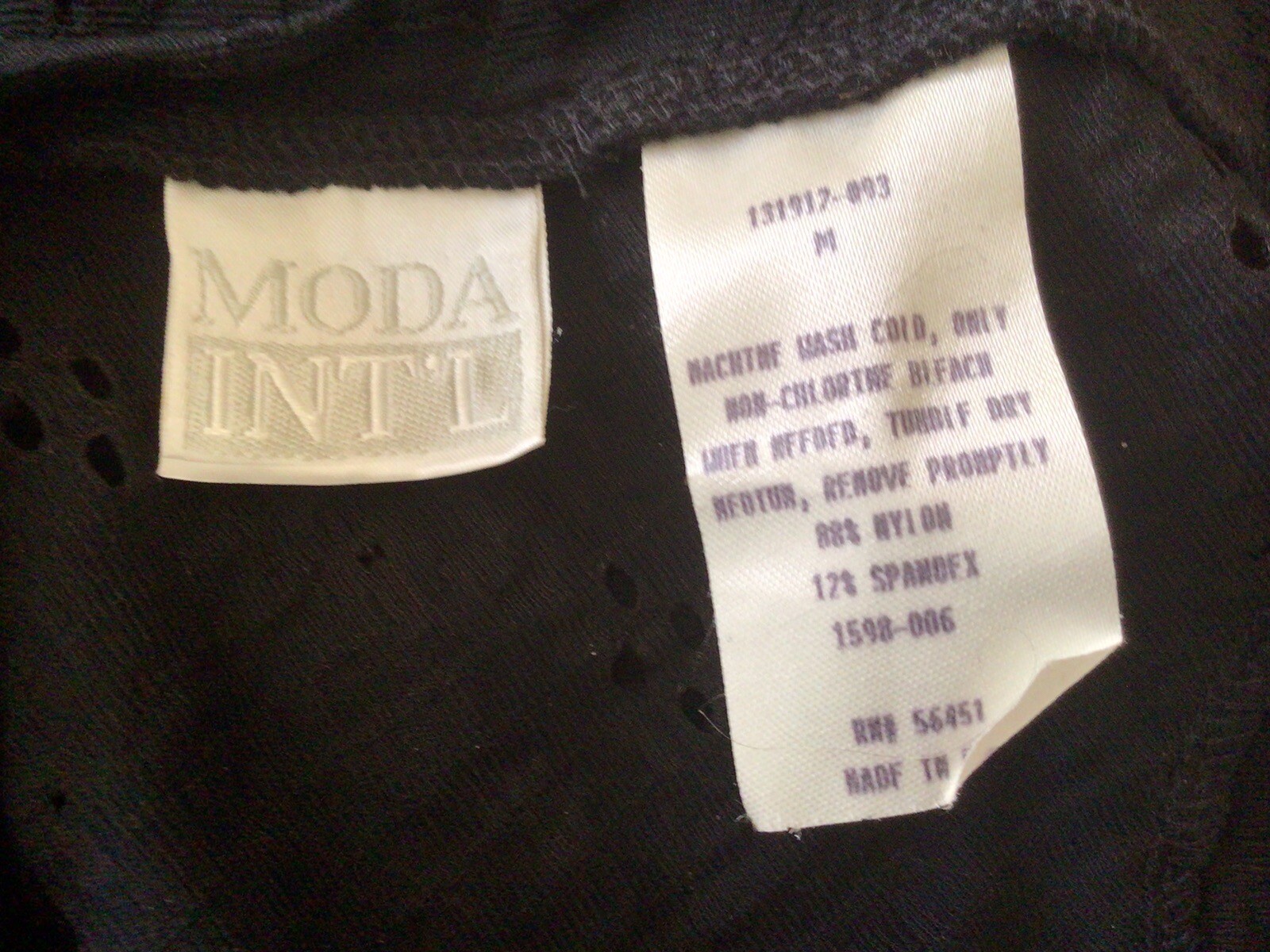NWOT Vintage Y2K Victoria’s Secret Moda Intl Black Stretch Sheer Eyelet Top M