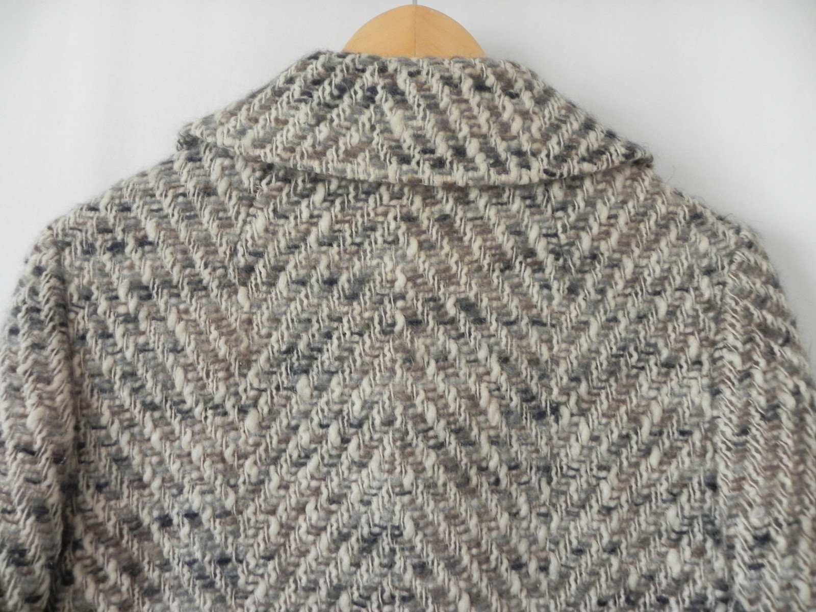 Vtg Kingsley Coat Double Breasted Heavy Woven Wool Pockets Size S