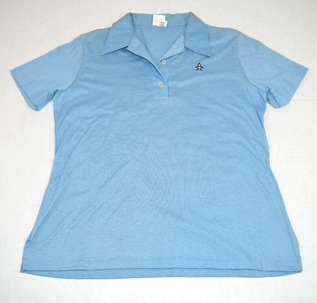 Penguin Shirt VTG Womens Grand Slam Munsingwear Size XL 80s Baby Blue Made USA