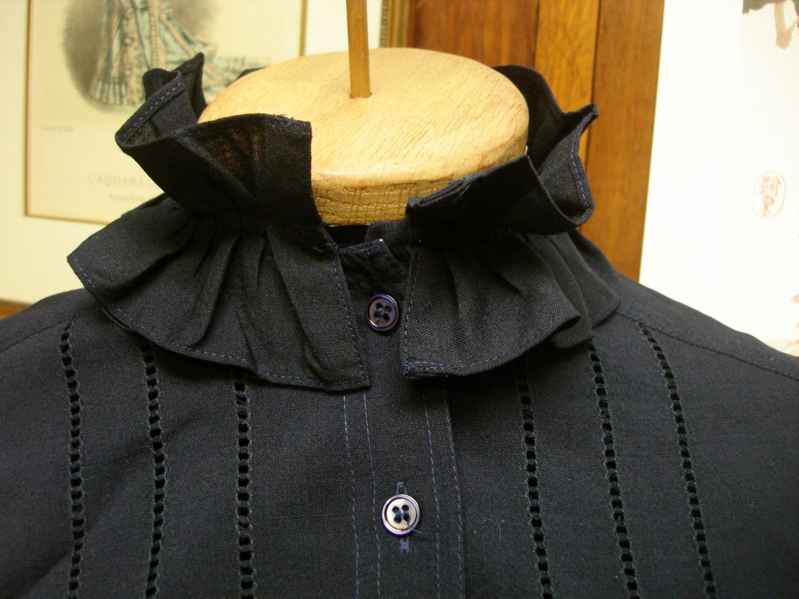 Vintage JAEGER London 100% Wool Blouse and Skirt in Navy
