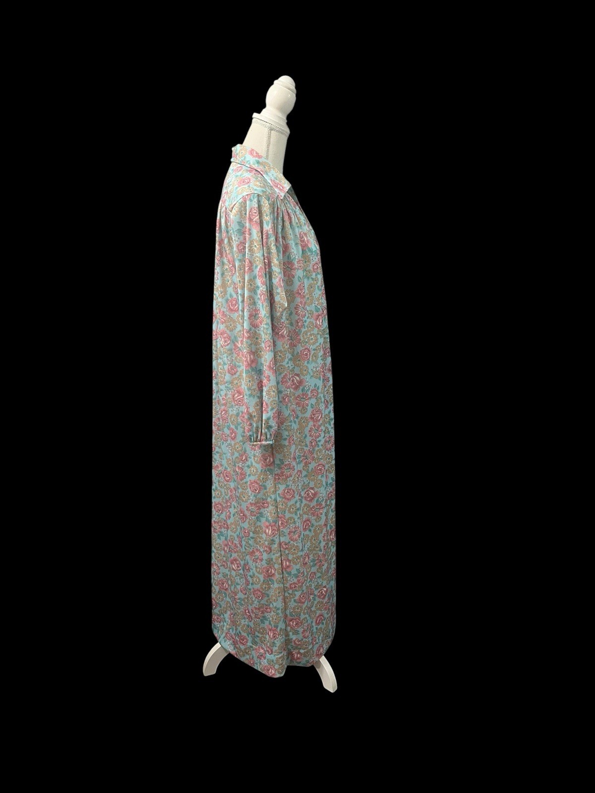 VTG T.V. Loungers Dressing Gown Robe House Dress Floral Granny core 1/4 Zip M