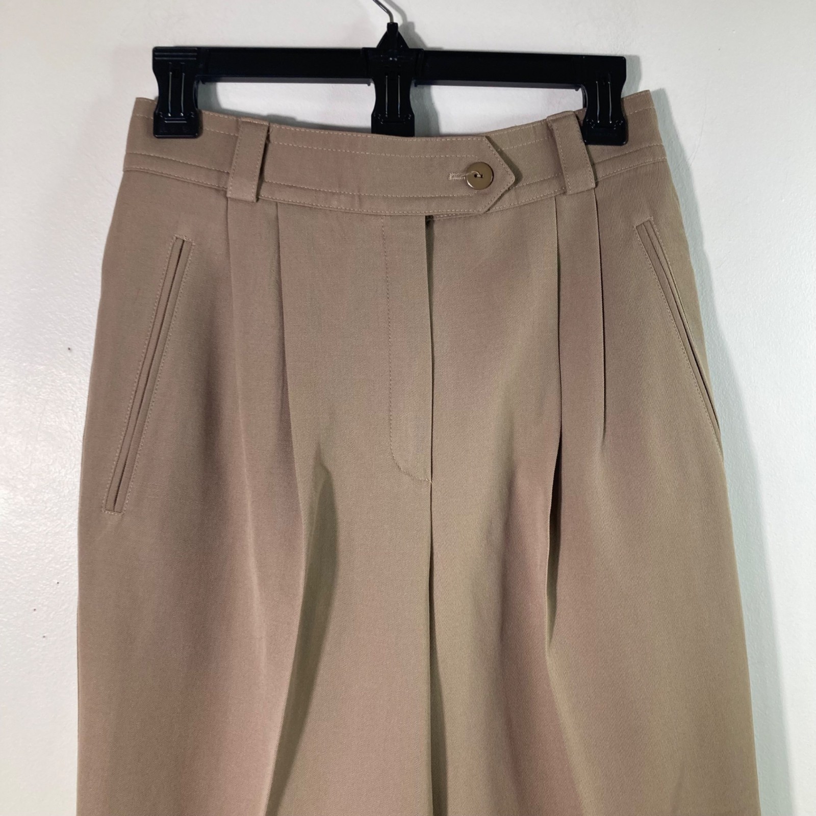 Vintage Escada Saks Fifth Avenue Pleat Front Wool Trousers 38Eu/Fits26 US Tan