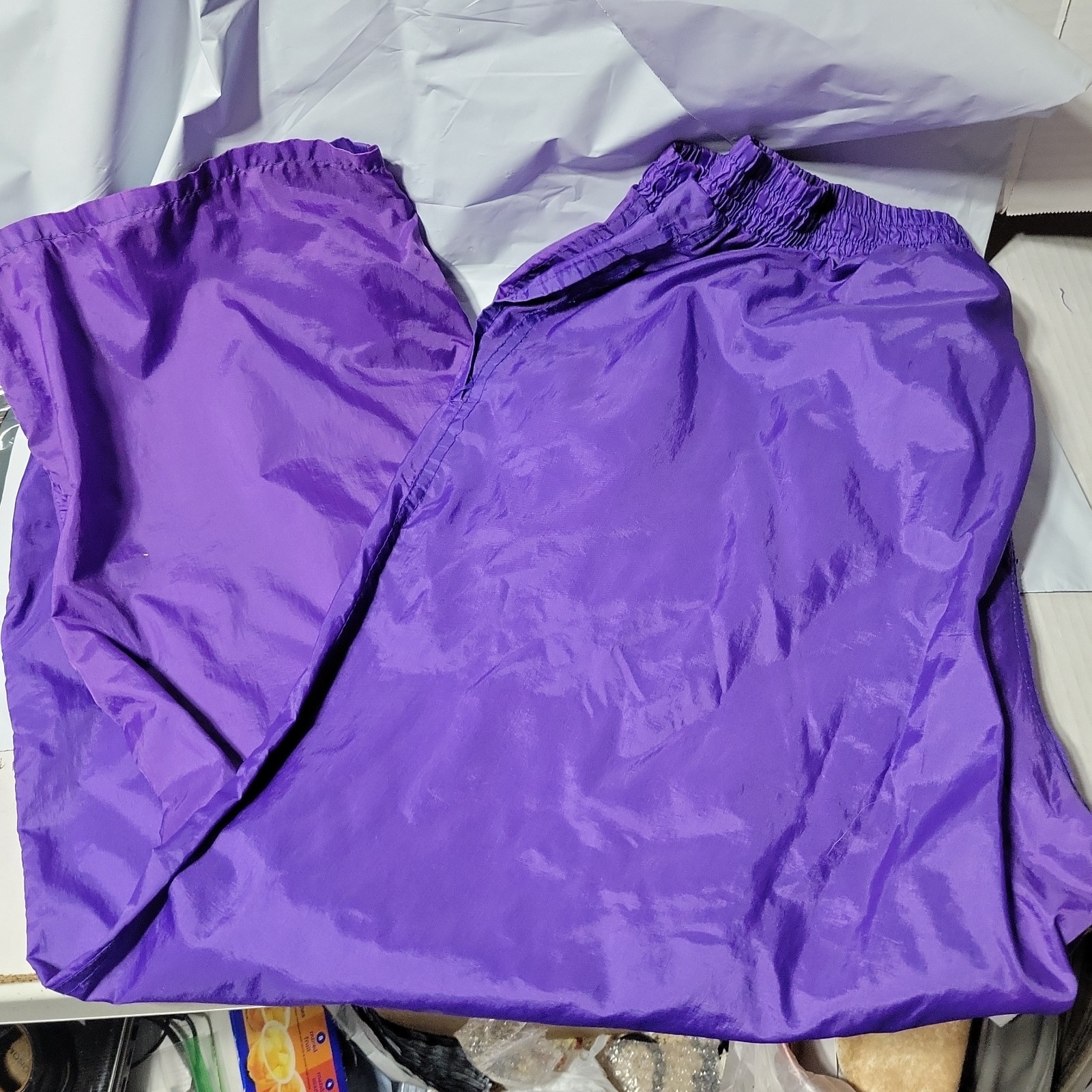80s 90s L Windbreaker Set Jacket Pants Retro Purple Blak Track Suit Jacket Pants