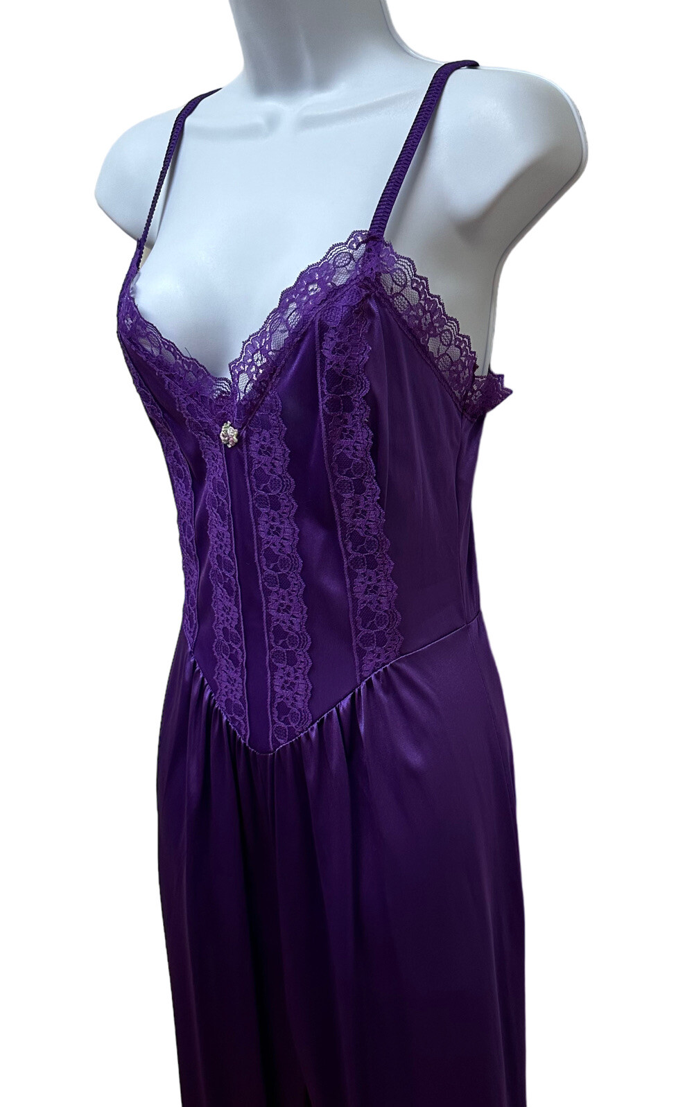 Lady Cameo Nylon Satin Negligee Jumpsuit PJ’s Loungewear Jeannie Leg Size S