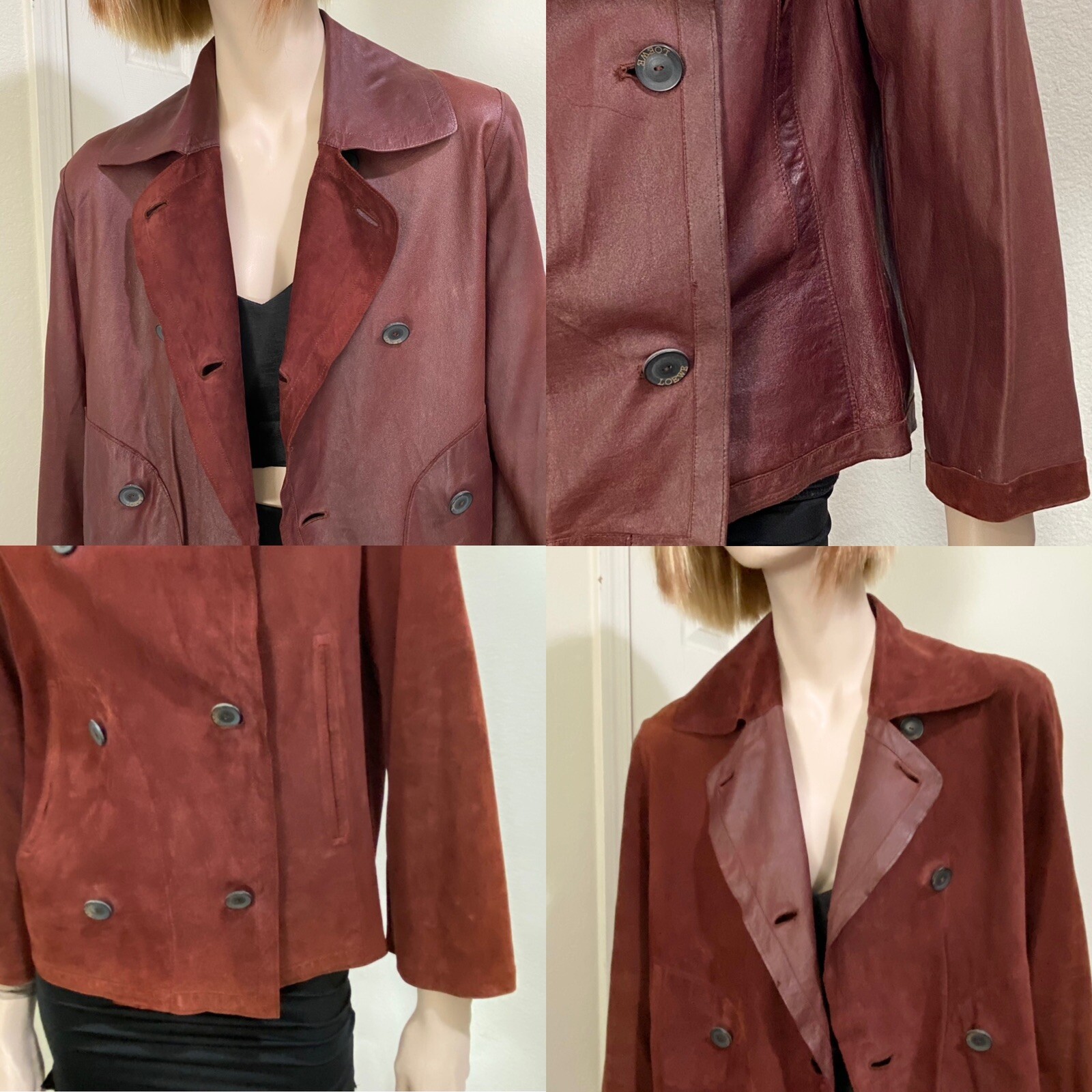 LOEWE Madrid 1846 Reversible Peacoat Soft Lambskin Leather Jacket Women’s M/L