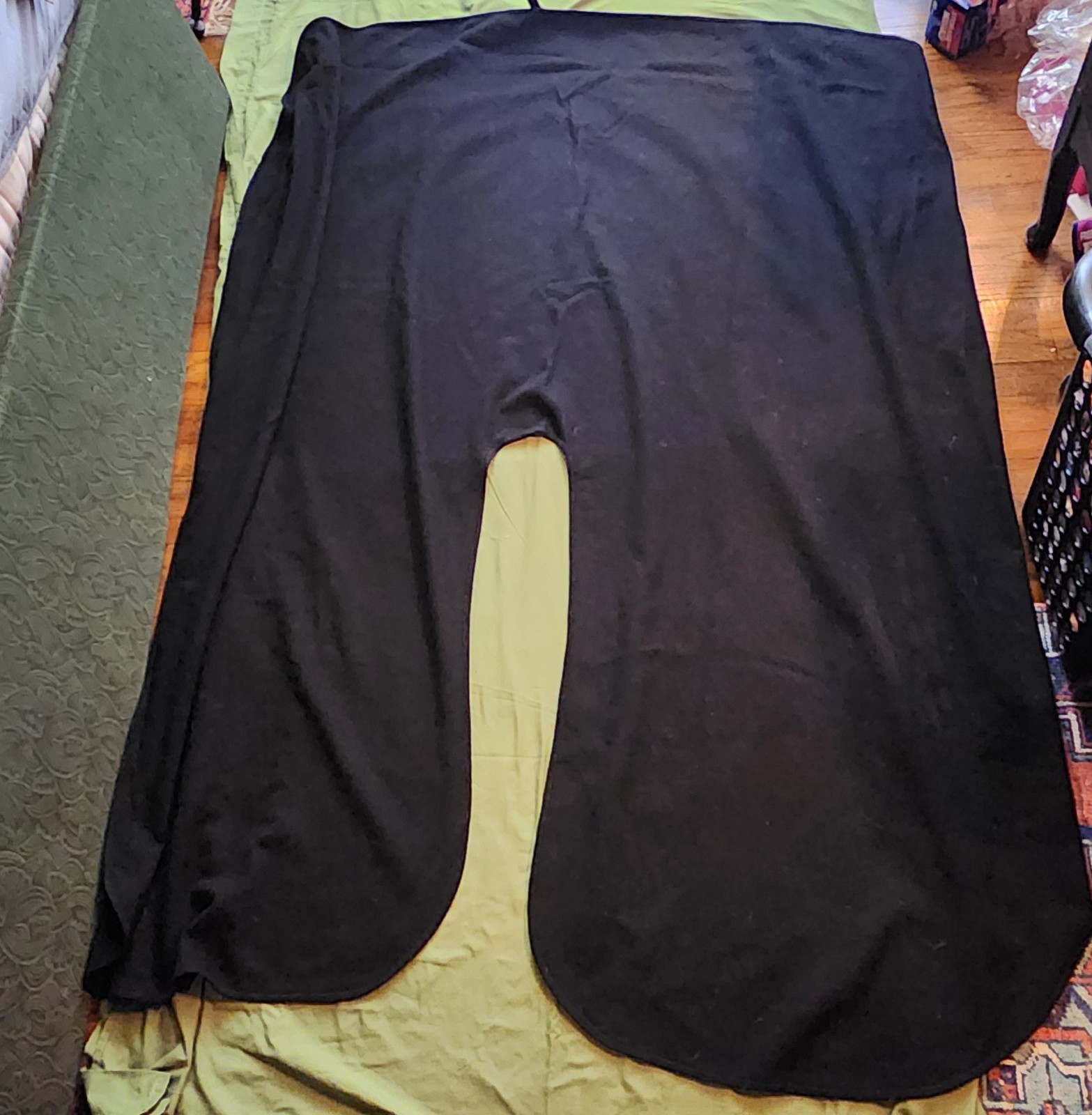 Vintage 1900s Gothic Opera Cape Goth Bat Wings Wool Cape Black One Size 68″x50″