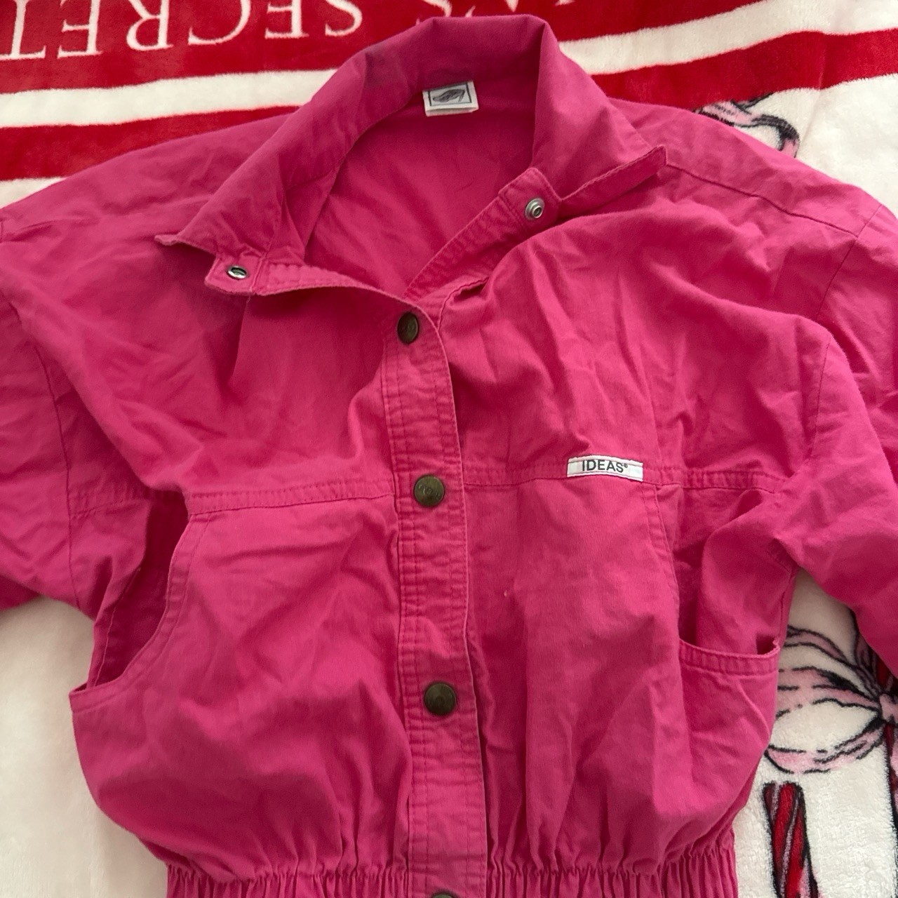Vintage 80s 90s Ideas hot pink jumpsuit S
