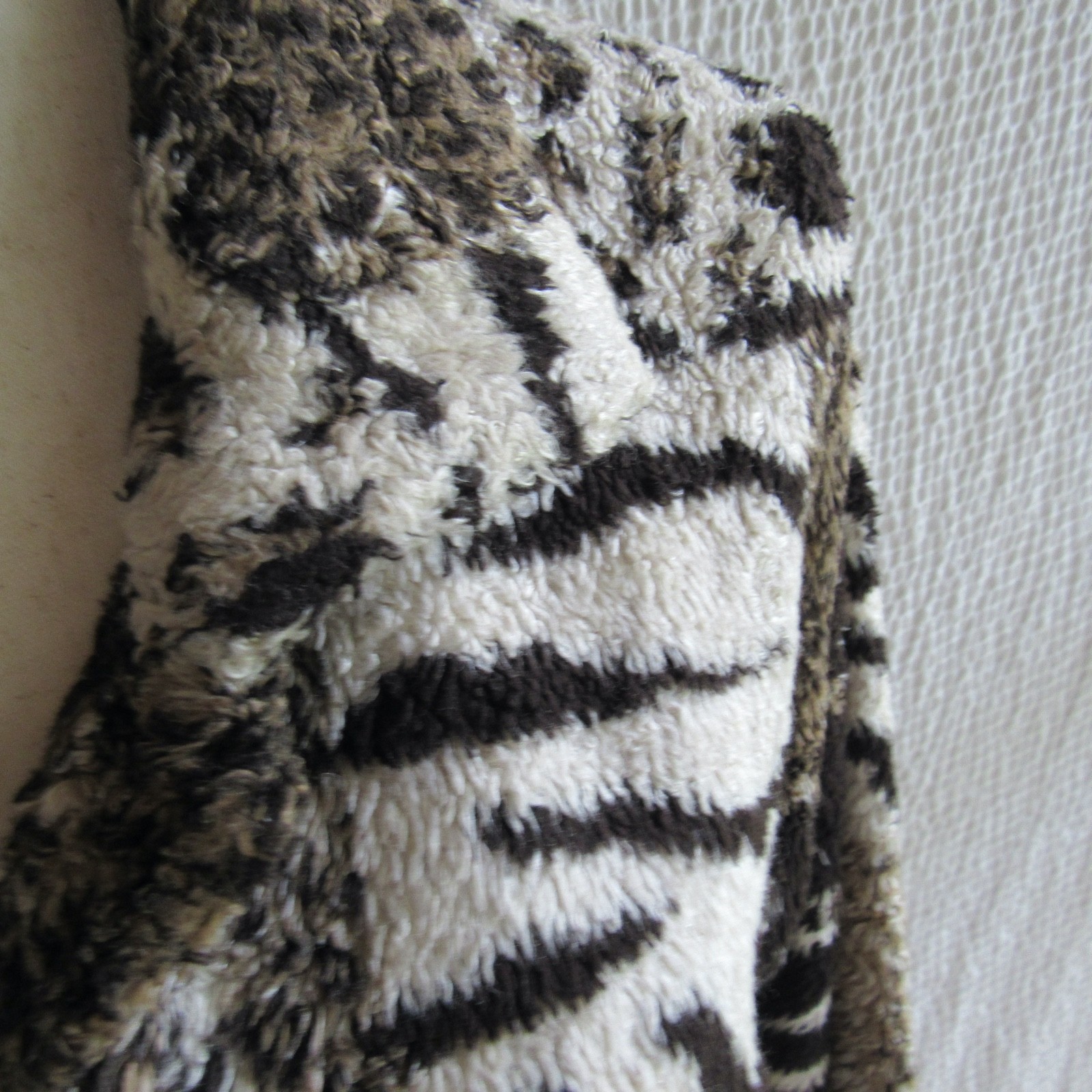 Cache Jacket Animal Print S Lightweight Plush Brown Cream Fuzzy Y2K