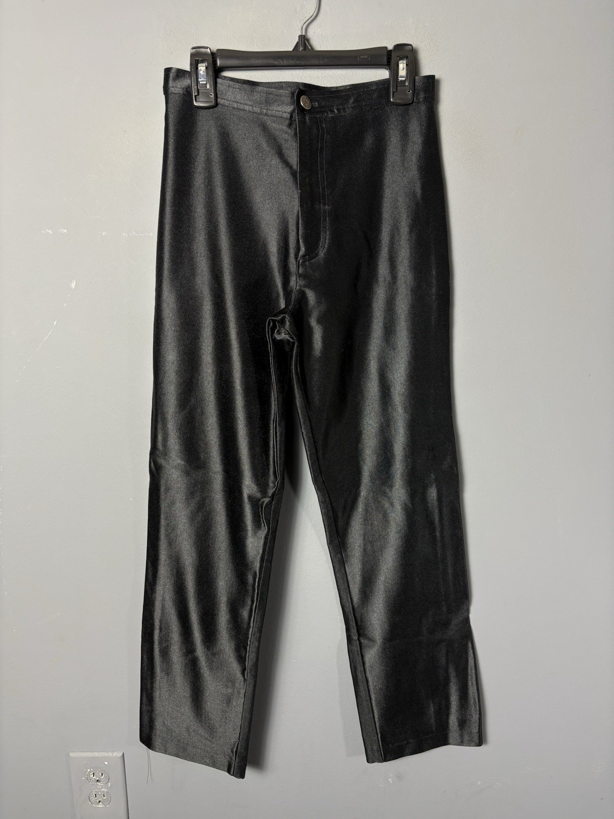 Vintage 70s BOJEANGLES Womens XS/S Shiny Black High-Waisted Disco Pants