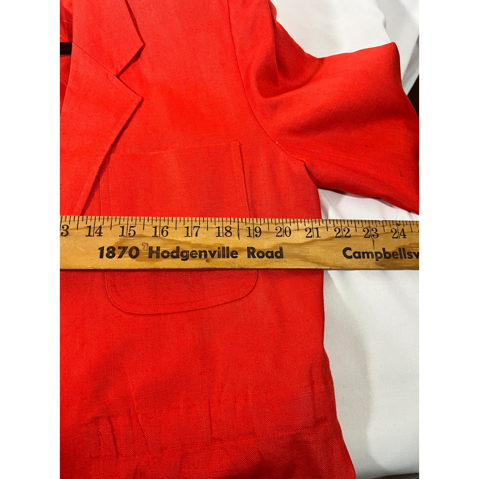 Talbots Linen Suit Set Women 12 Orange Blazer Midi Skirt Vibrant Career Wear