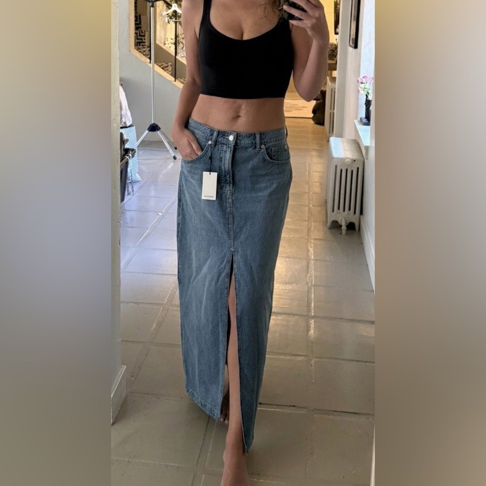 Free People $128 We The Free Maxi Denim Skirt Size 30 (size 8 or 10) NWT