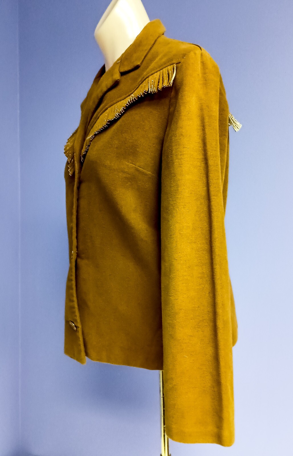 Western Cowgirl Outfit 3Pc Vtg 60’s-70’s Br/Tan Fringed Pant Shirt & Jacket SM
