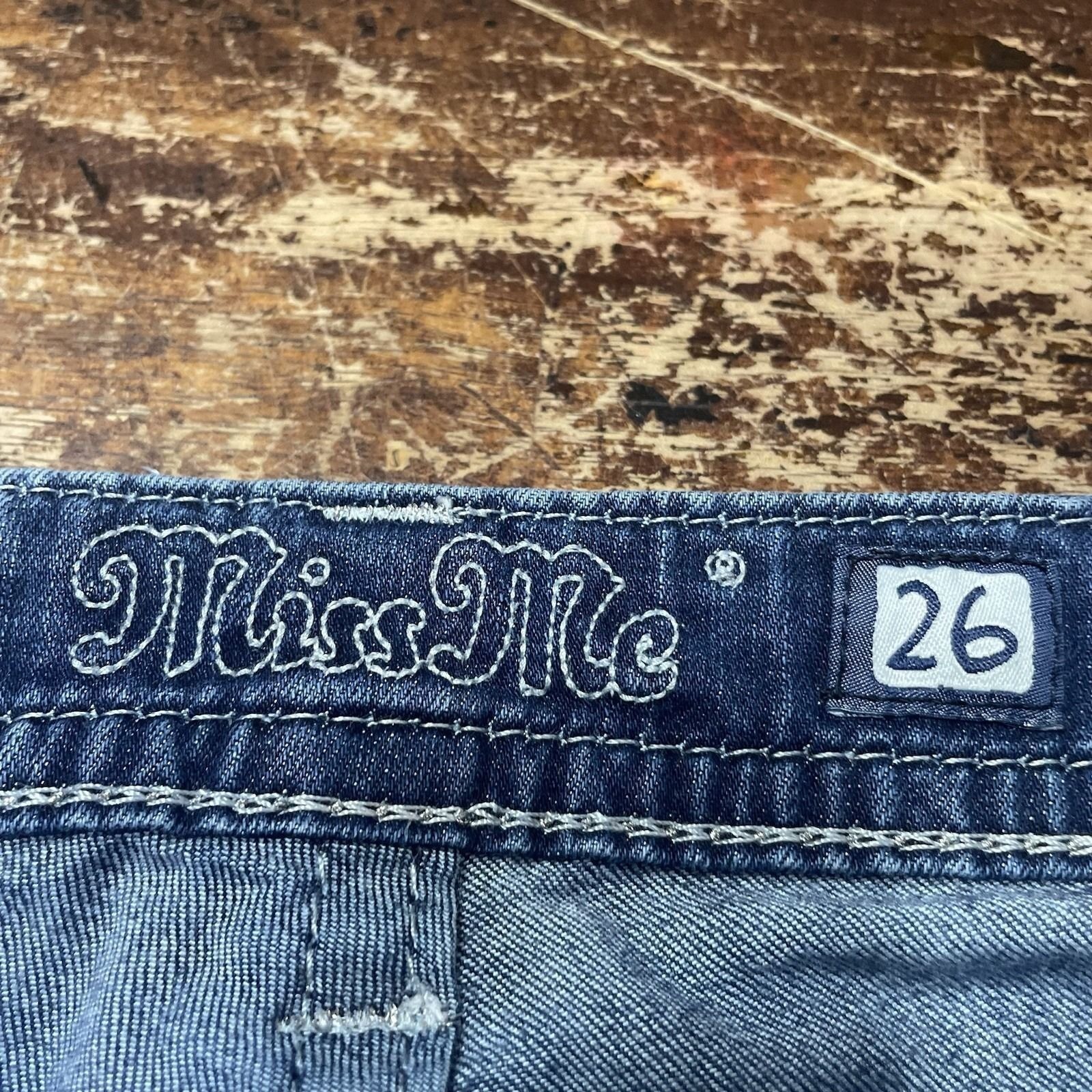 Miss Me Y2K Signature Boot Cut Blue Jeans Embellished Bling Studded Size 26