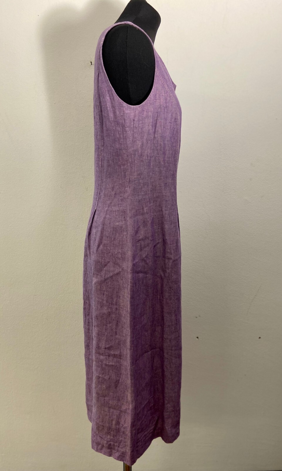Women’s Vintage Lilac Linen Dress | Simple Summer Shift Dress | Size EU 40