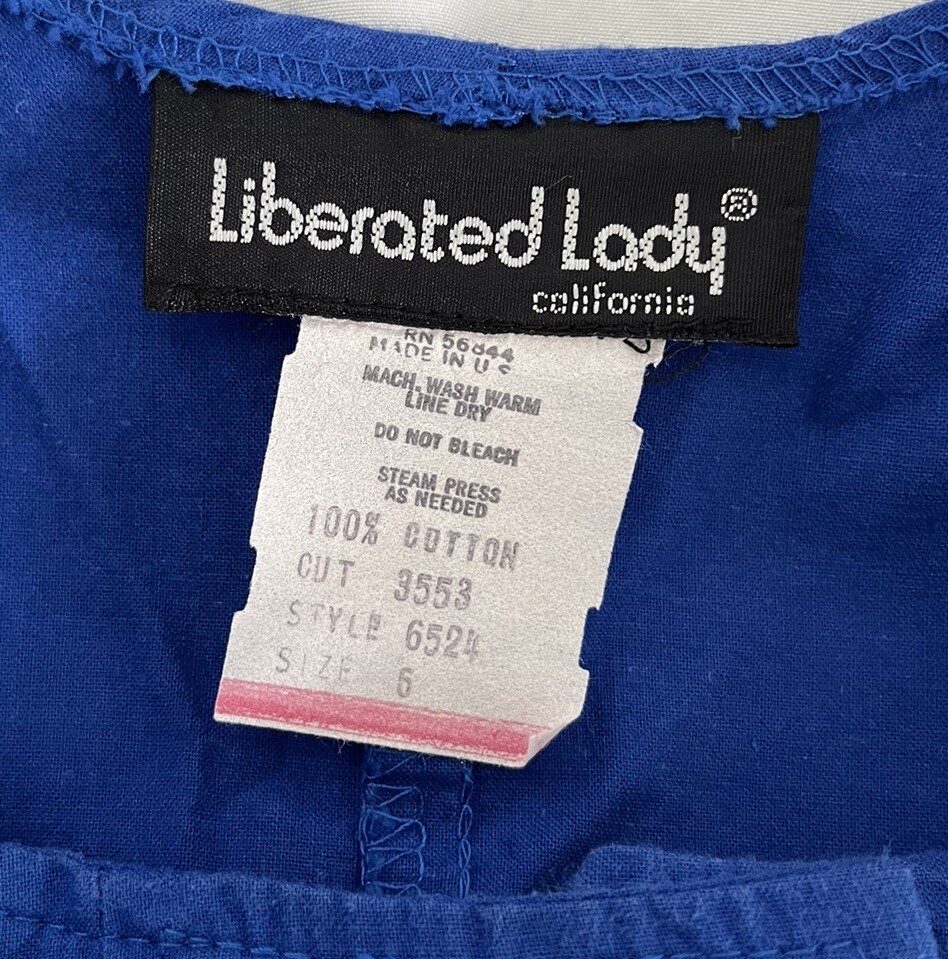 Vintage Liberated Lady California 100% cotton dress women’s size 6