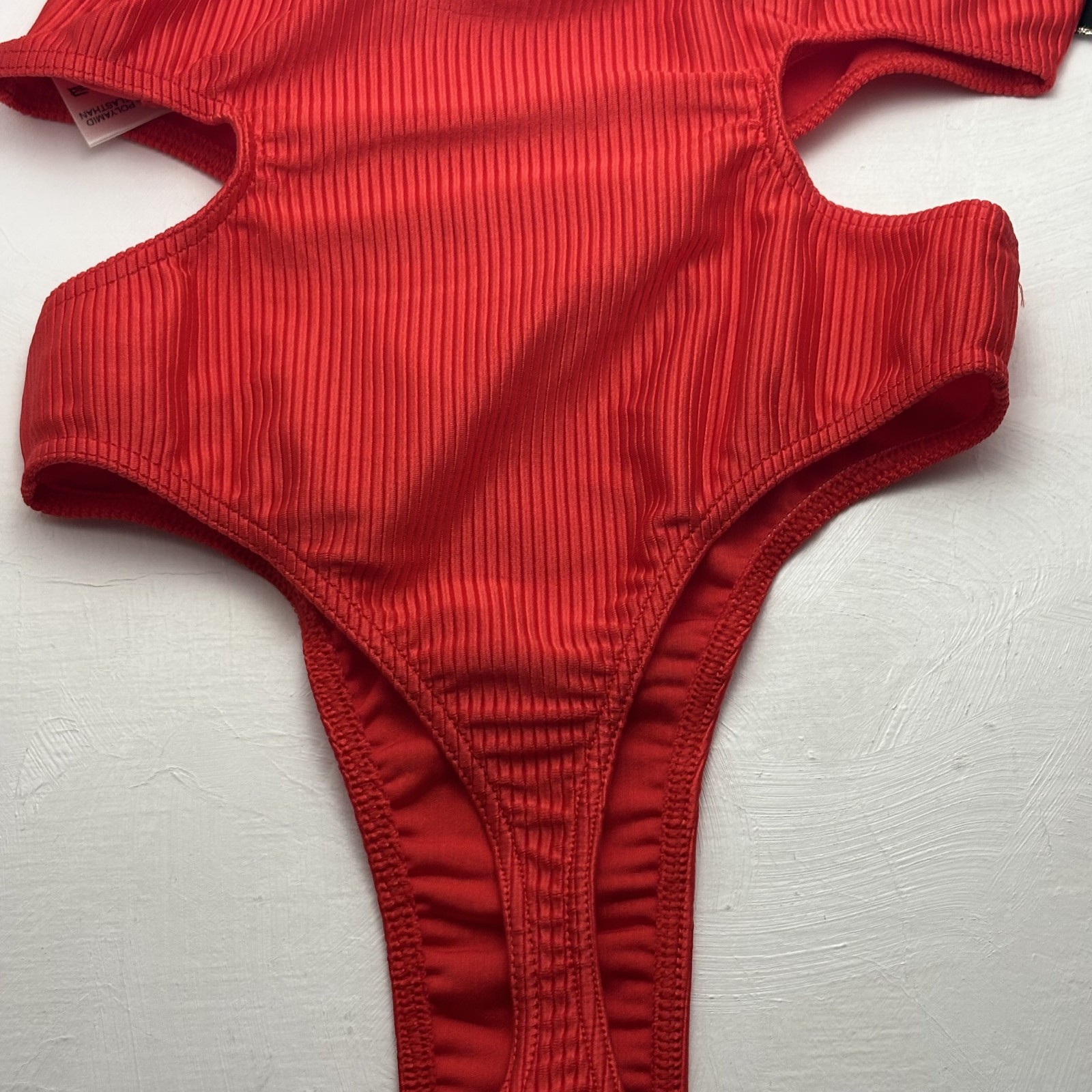 Candy Jay Red Cutout Bodysuit 80s-90s / Leotard, Yoga & Fitness / Size M
