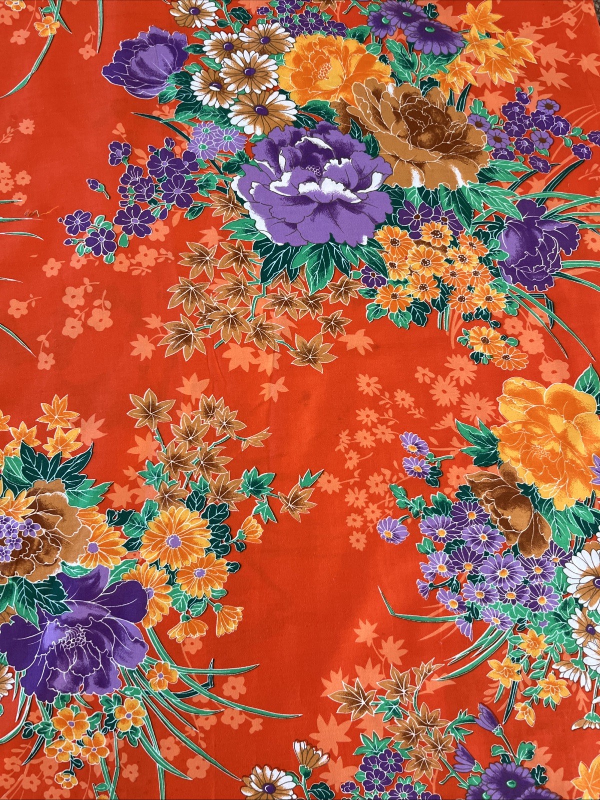 VTG 60/70s Sears Hawaiian Fashions Multicolor Floral Oriental Inspired Dress-Sz8