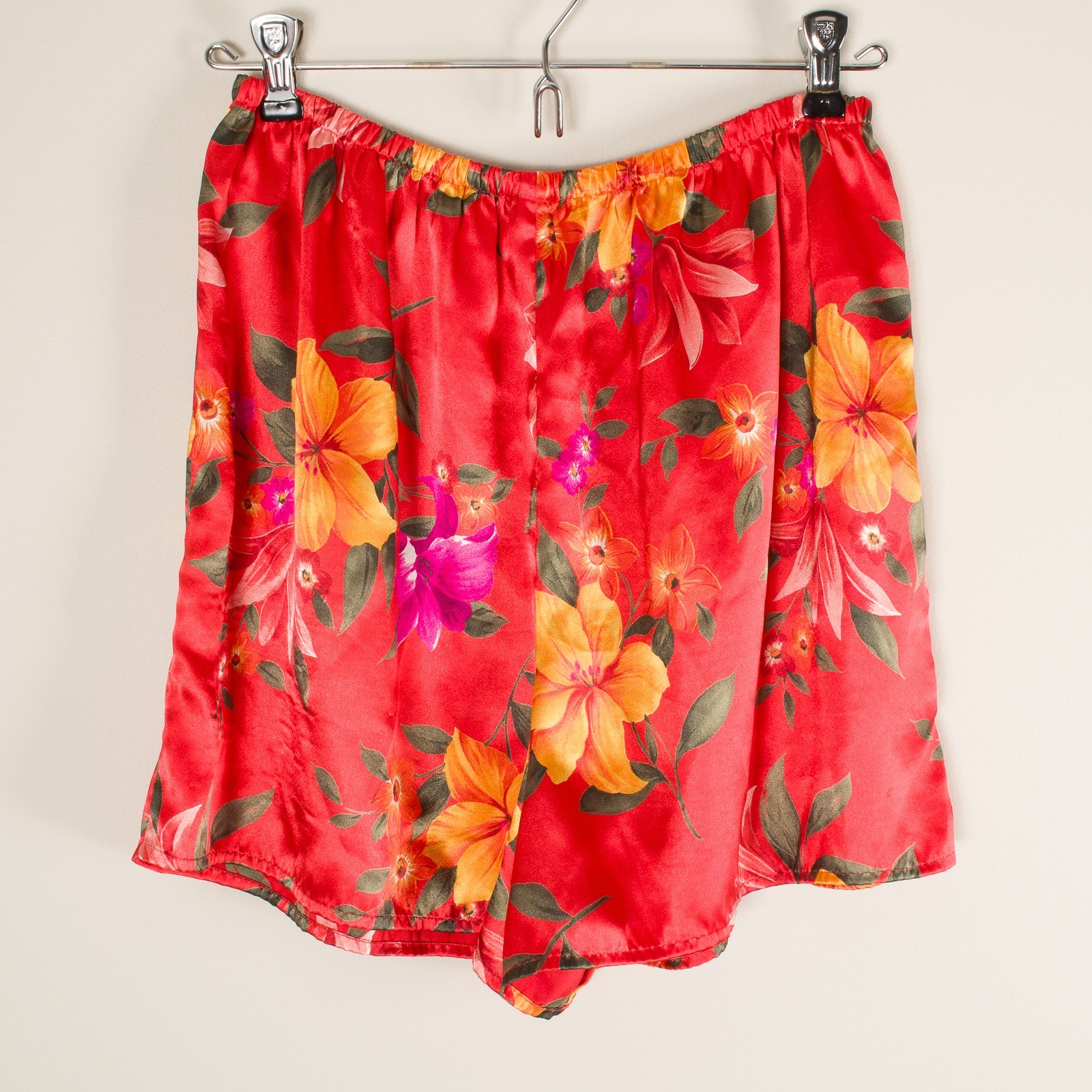 💖 VICTORIA’S SECRET 2 PC Satin Sleepwear PJs Floral Orange Cami Shorts Tank S