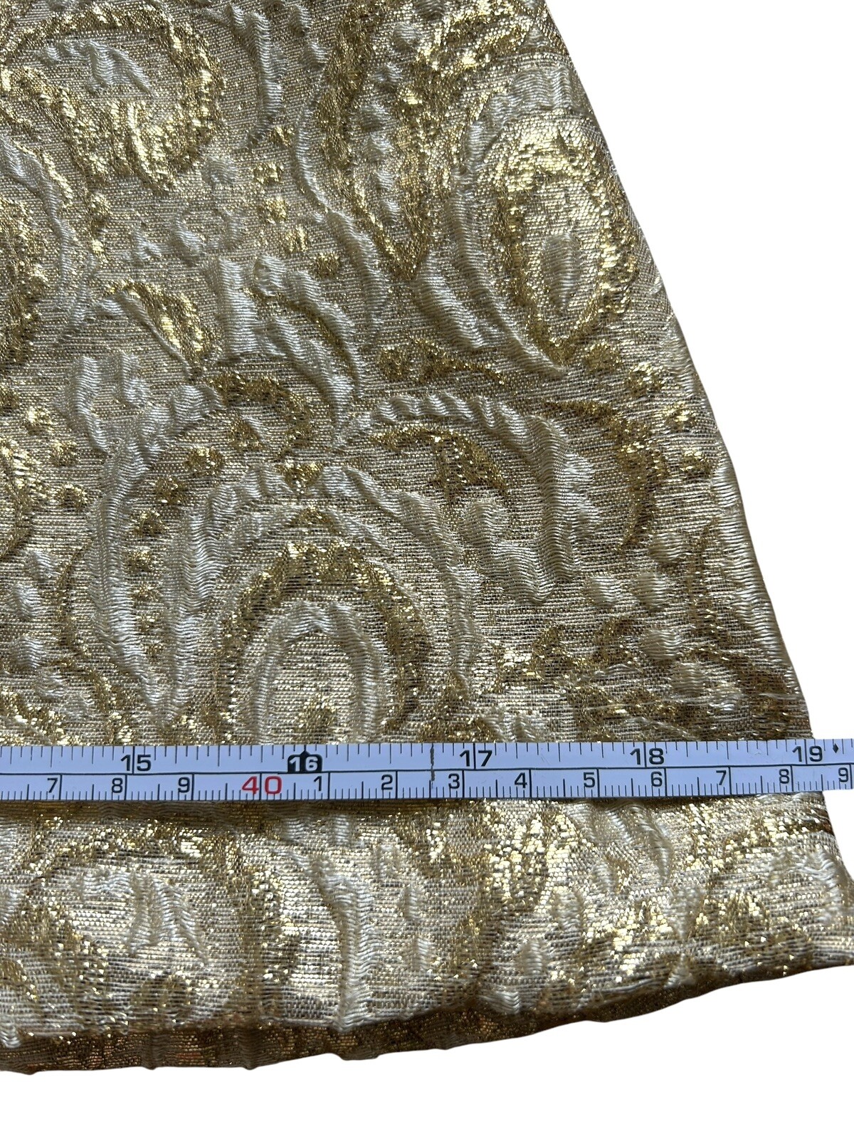 Vtg 60s Metallic Gold Brocade Tunic & Pants Outfit Set ELLI Europe Craft