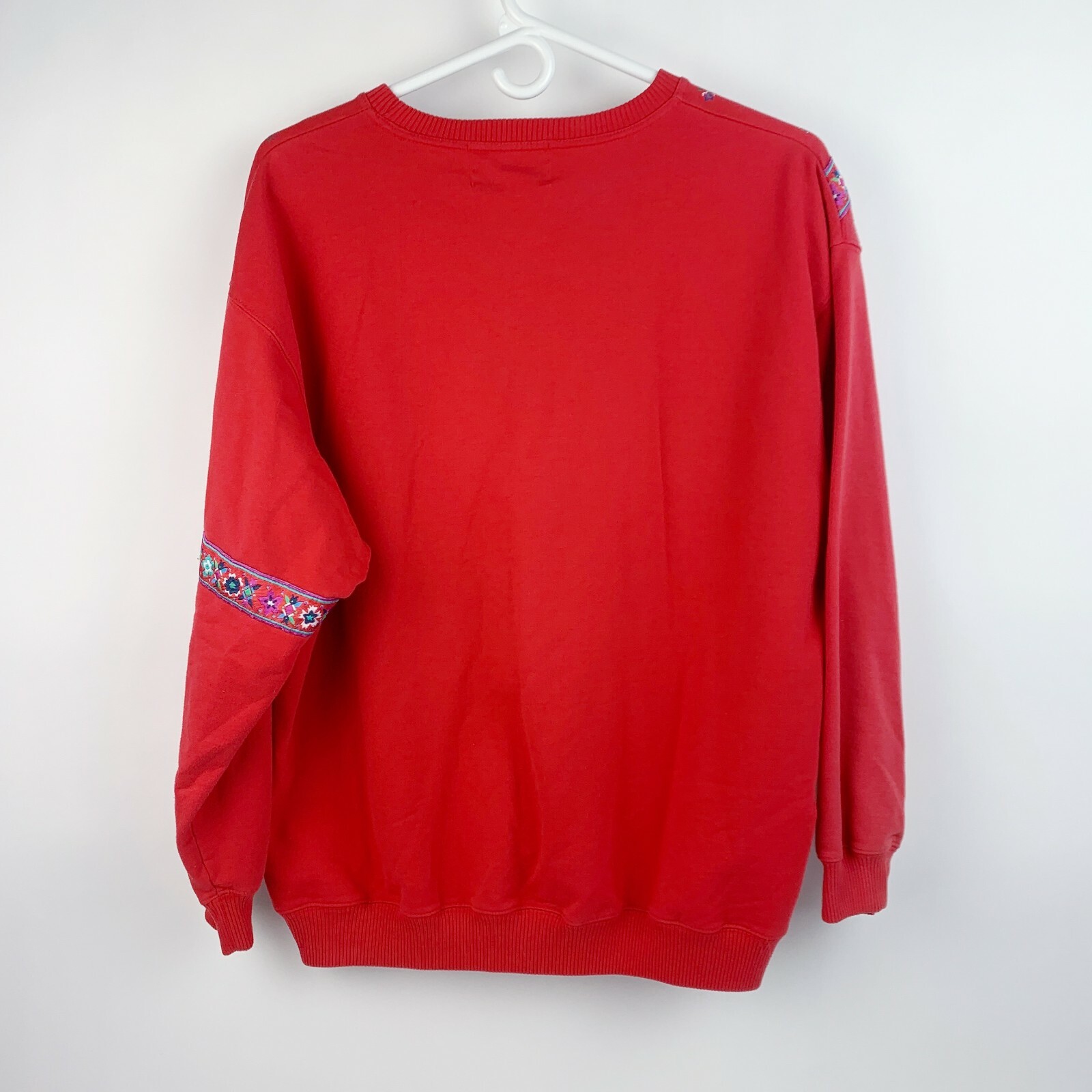 Vintage 90s Blast Blues Floral Red Sweatshirt Size 1X