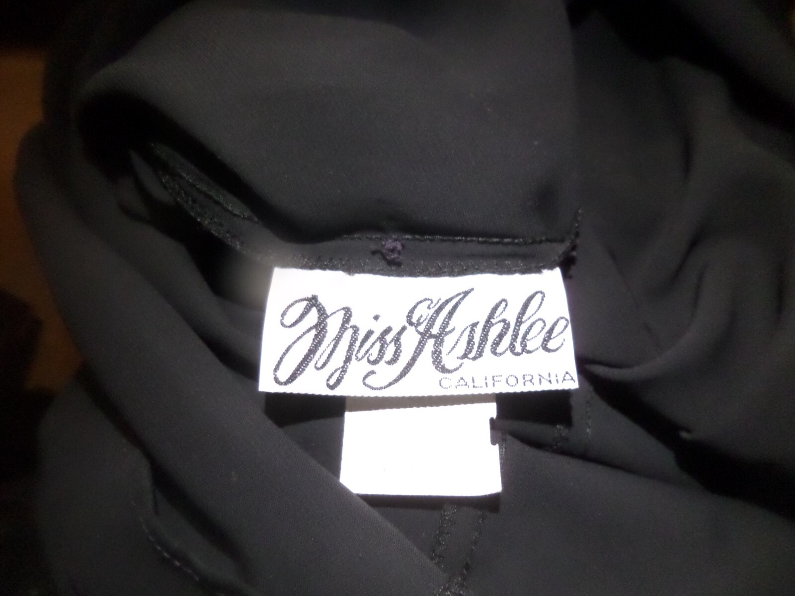 Miss Ashlee California Vintage Black Dress Padded shoulders Size 11/12 Sequins