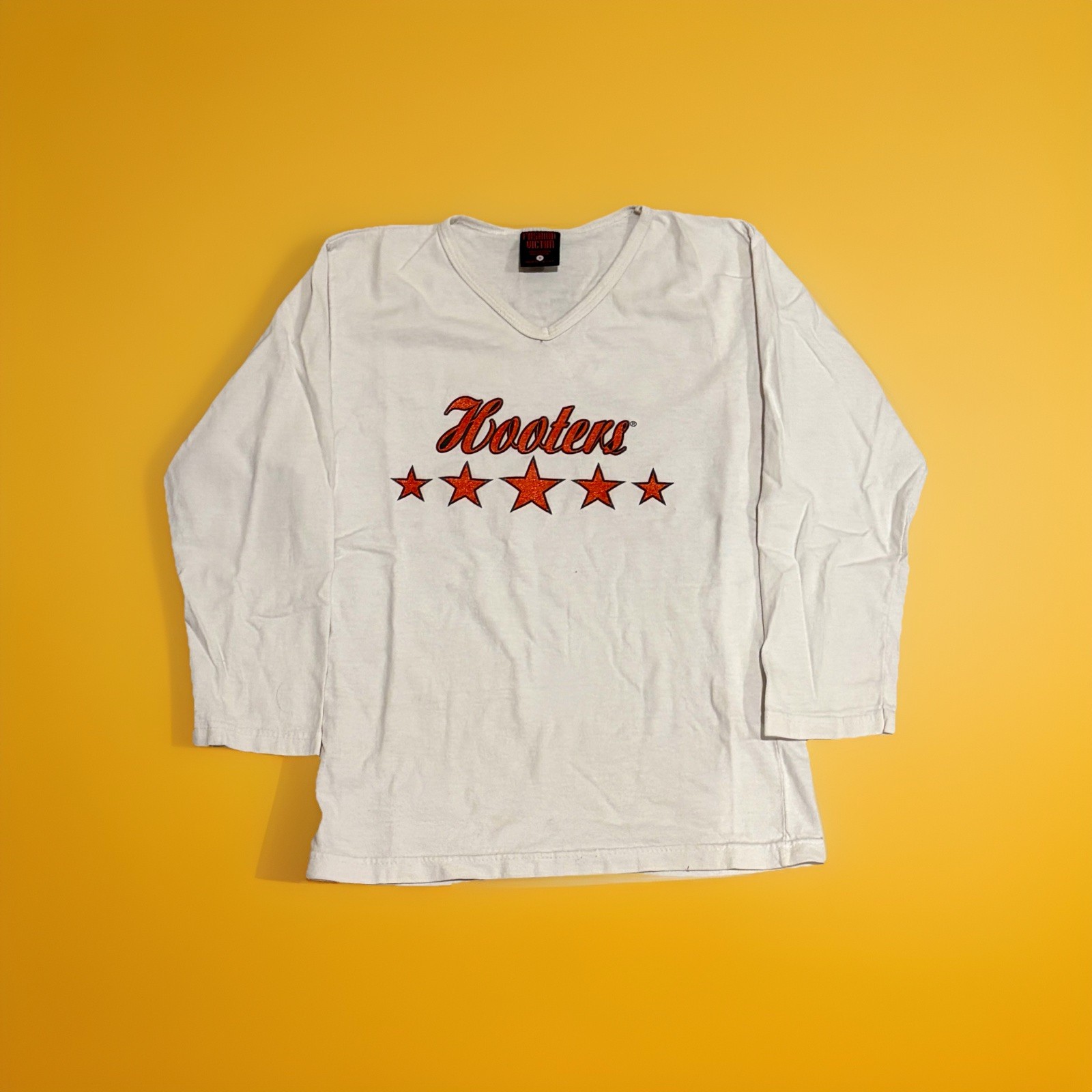 Vintage 90s Hooters MVP Style Uniform Fashion Victim T Shirt Small Long Sleeve