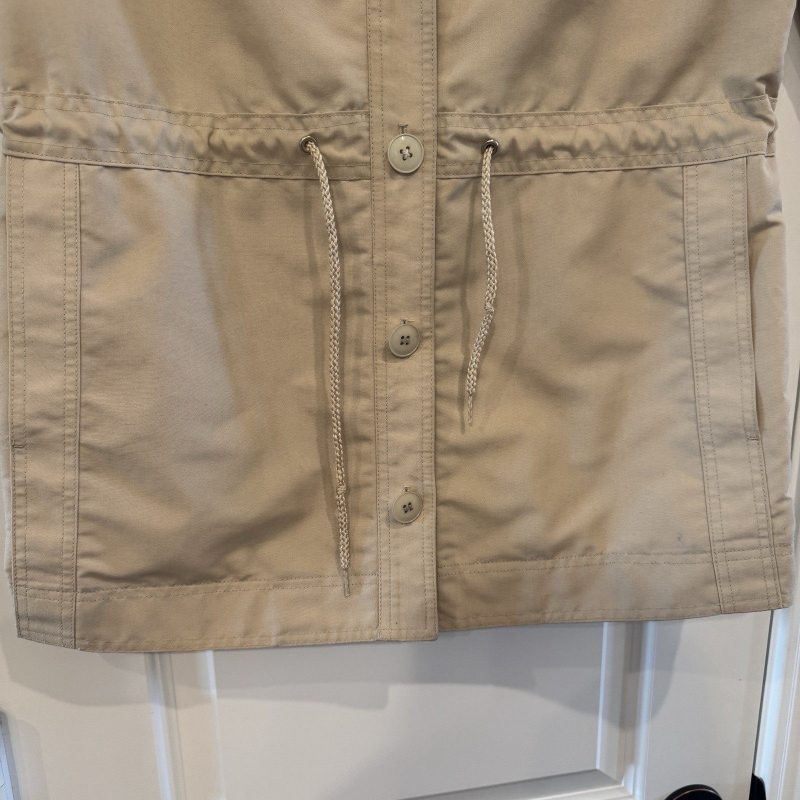 Vintage 70s London Fog Weatherwear Trench coat Jacket 14 Drawstring Lightweight