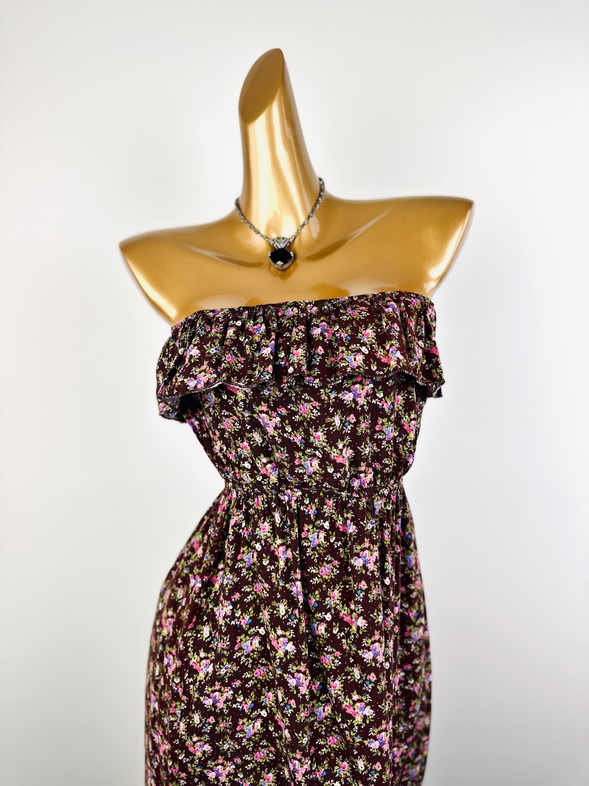 Vintage VTG 90s grunge strapless floral sundress/ tube top