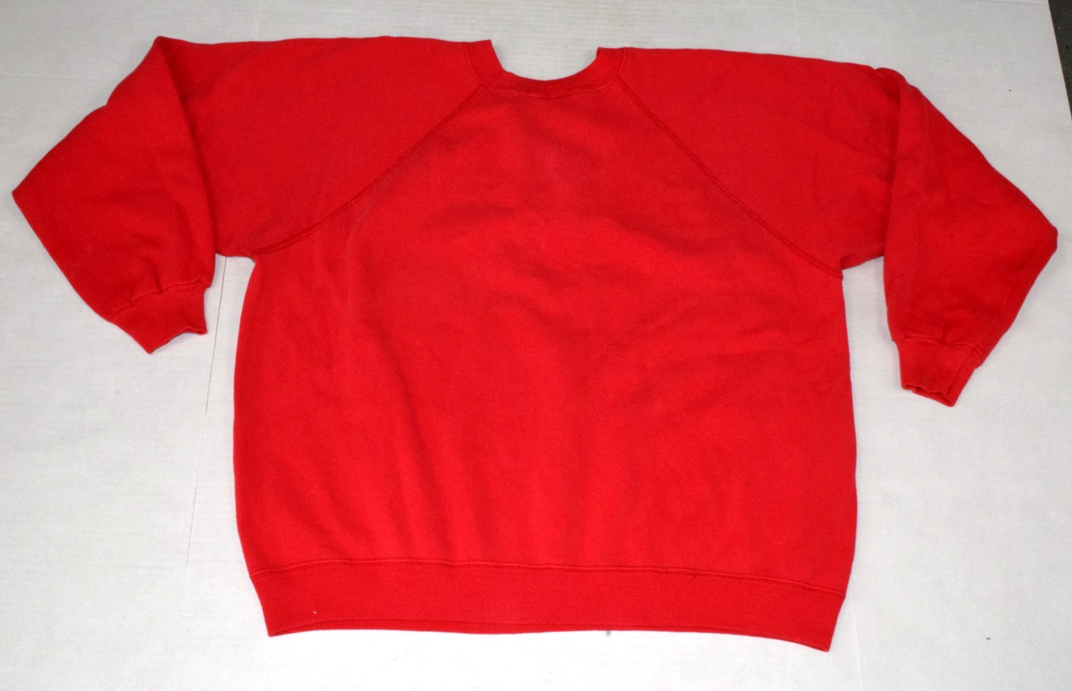 Vintage Raglan Sweatshirt Hanes Size XL 90s Cherry Red Arline Embroidery Made US