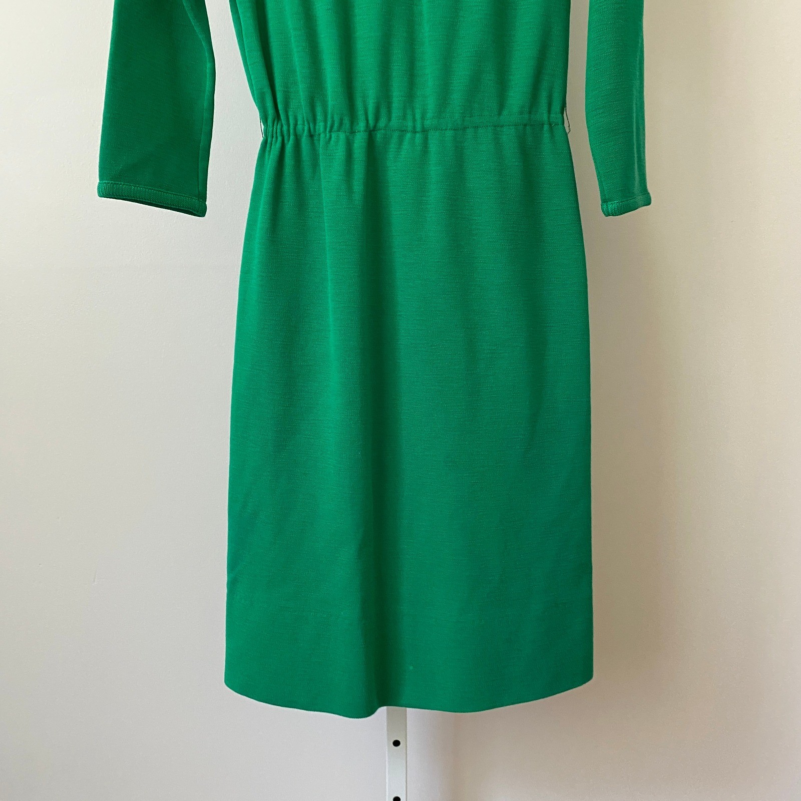 VTG Butte Knit 100% Pure Wool Academia Office Siren Green Sheath Dress Green