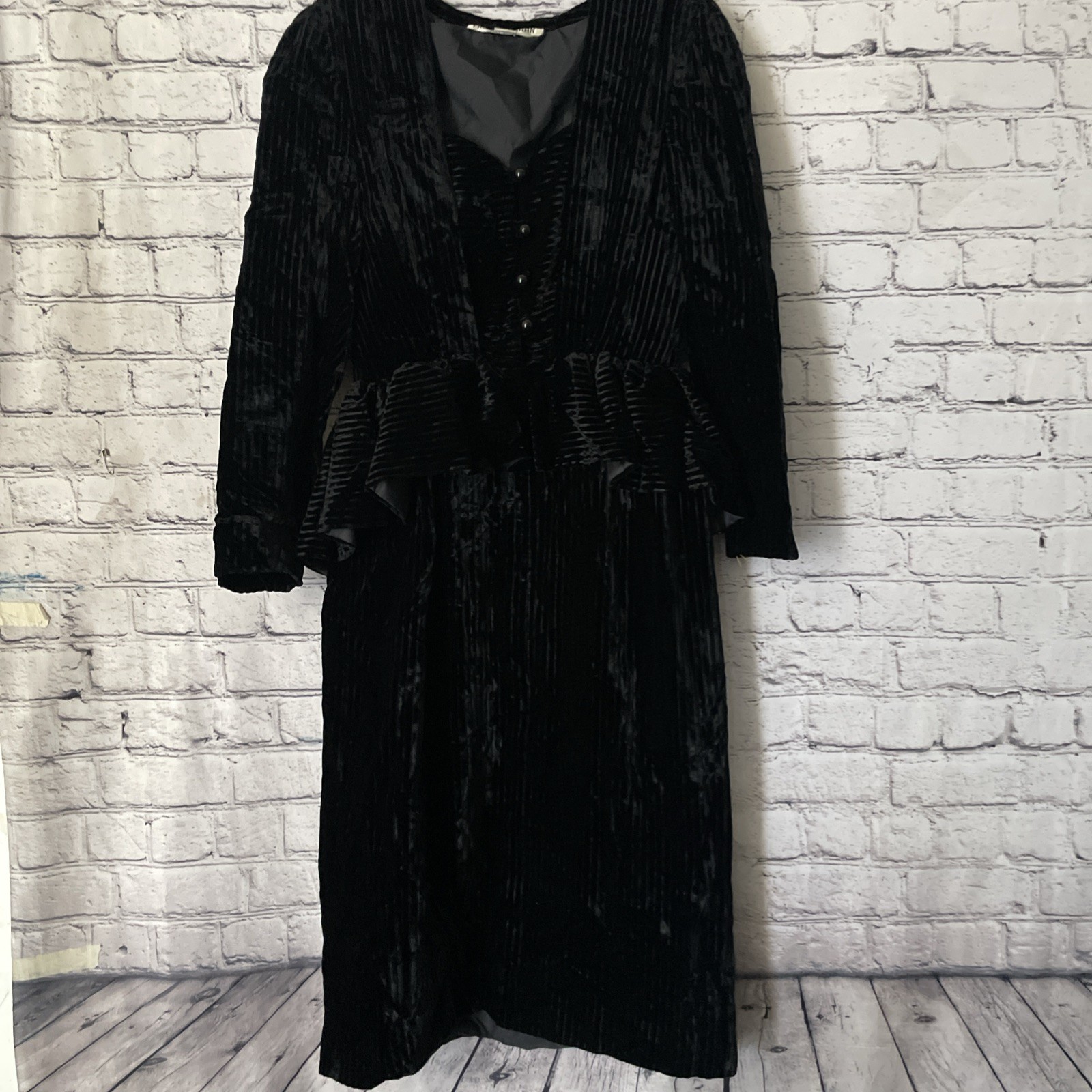 Marc Vaughan 1970s Black Dress Vintage MCM Rare Collector Timeless Runway Retro