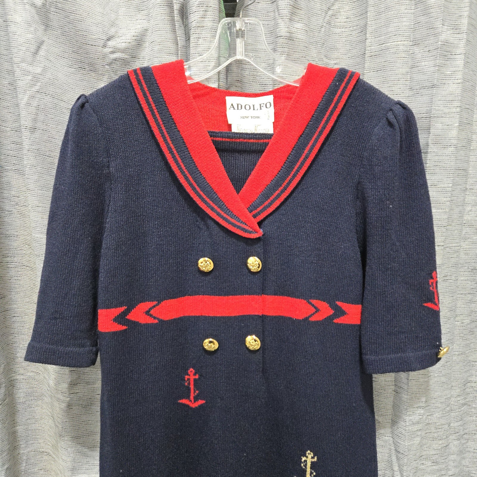 VTG Adolfo Neiman Marcus | Blue & Red Sailor/Nautical Themed Dress