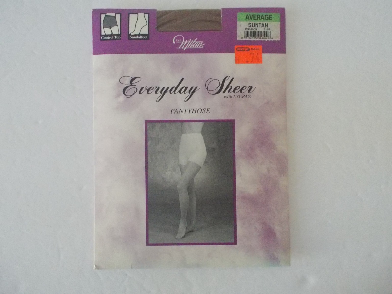 VTG NOS PAUL MILAN Everyday Sheer Pantyhose Hosiery in Suntan Sz Average