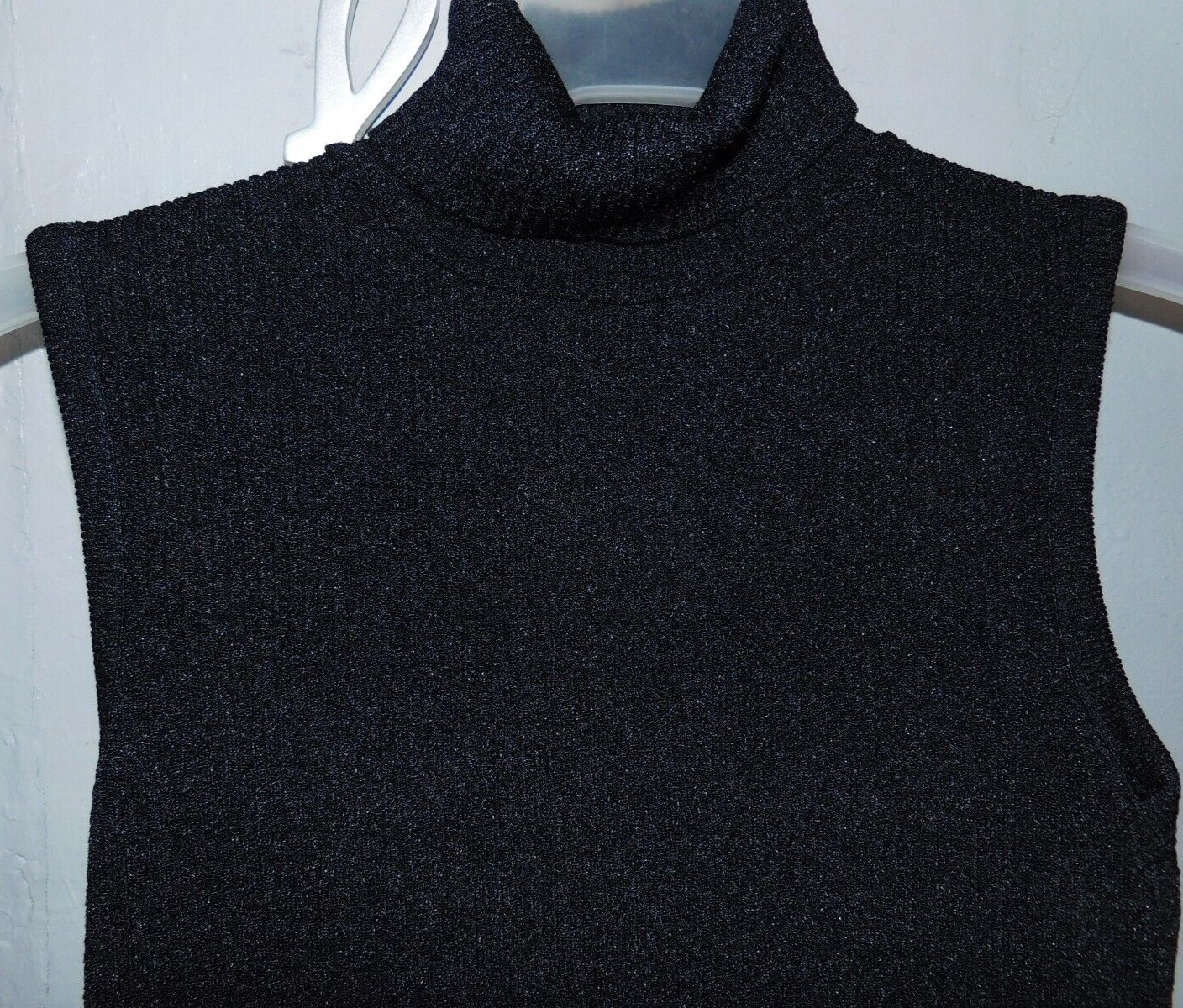 Vintage Kathy Ireland Shimmering Knit Tank Top Turtleneck Size Medium