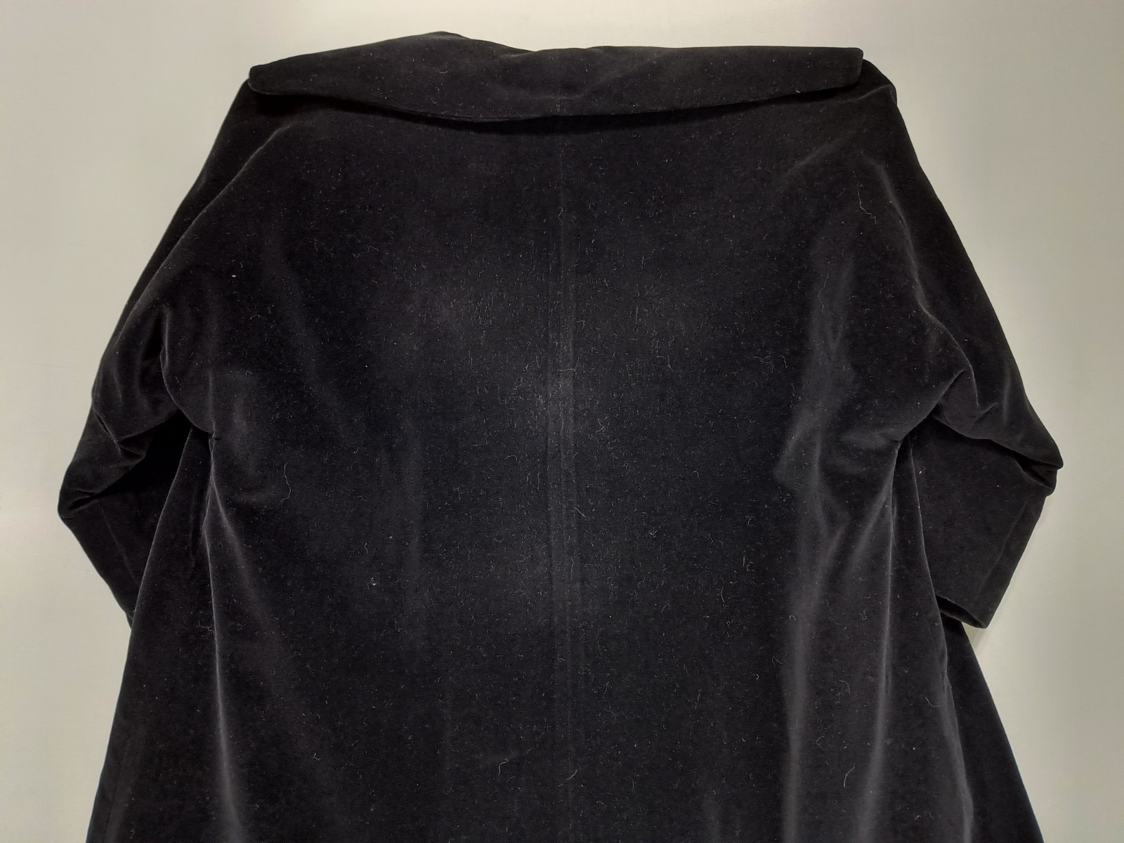 VTG 50s Original Candi Wrap Long Maxi Coat Union Made Black Velvet Witchy L Vamp