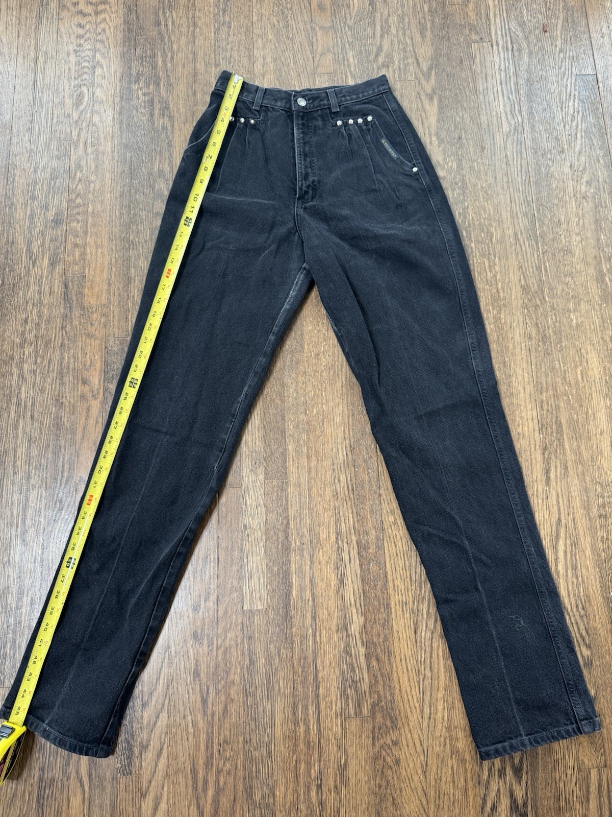 Vintage Rocky Mountain Clothing Black Western Jeans Studded High Waist Sz 29/9