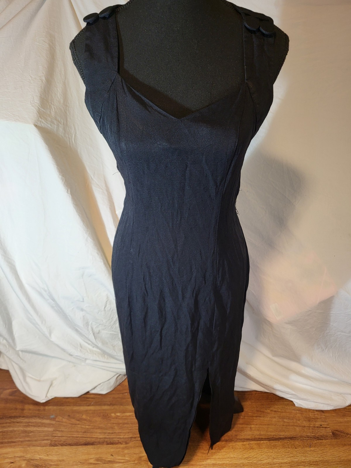 Vintage Blondie And Me Black USA Size 9-10 Long Cross Back Dress