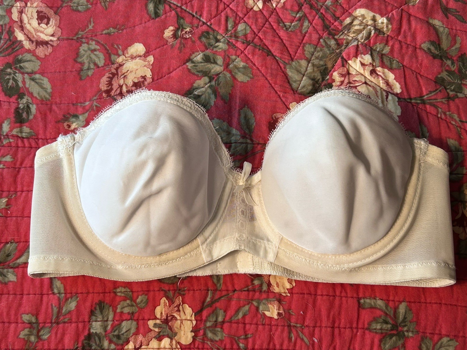 Vintage Exquisite Form Bra 32B White Strapless Underwire Style 3240 ~ Padded