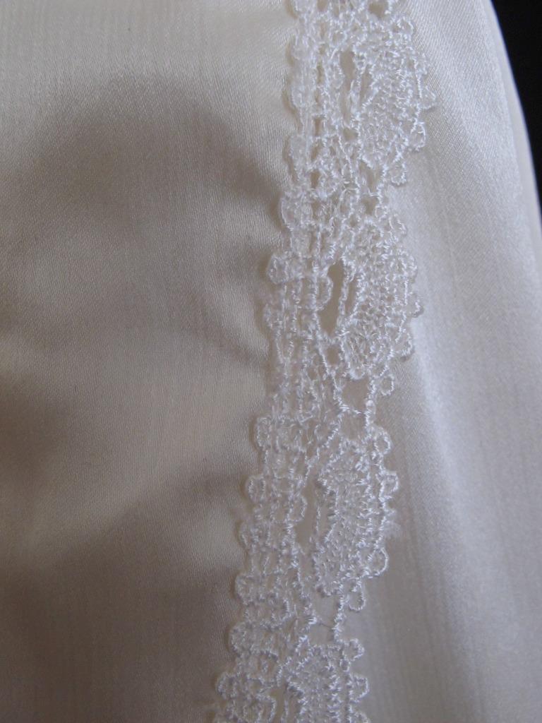 Vintage 80s 90s San Andre Ivory Romantic Blouse 6 S Lace Silky Liquid Satin
