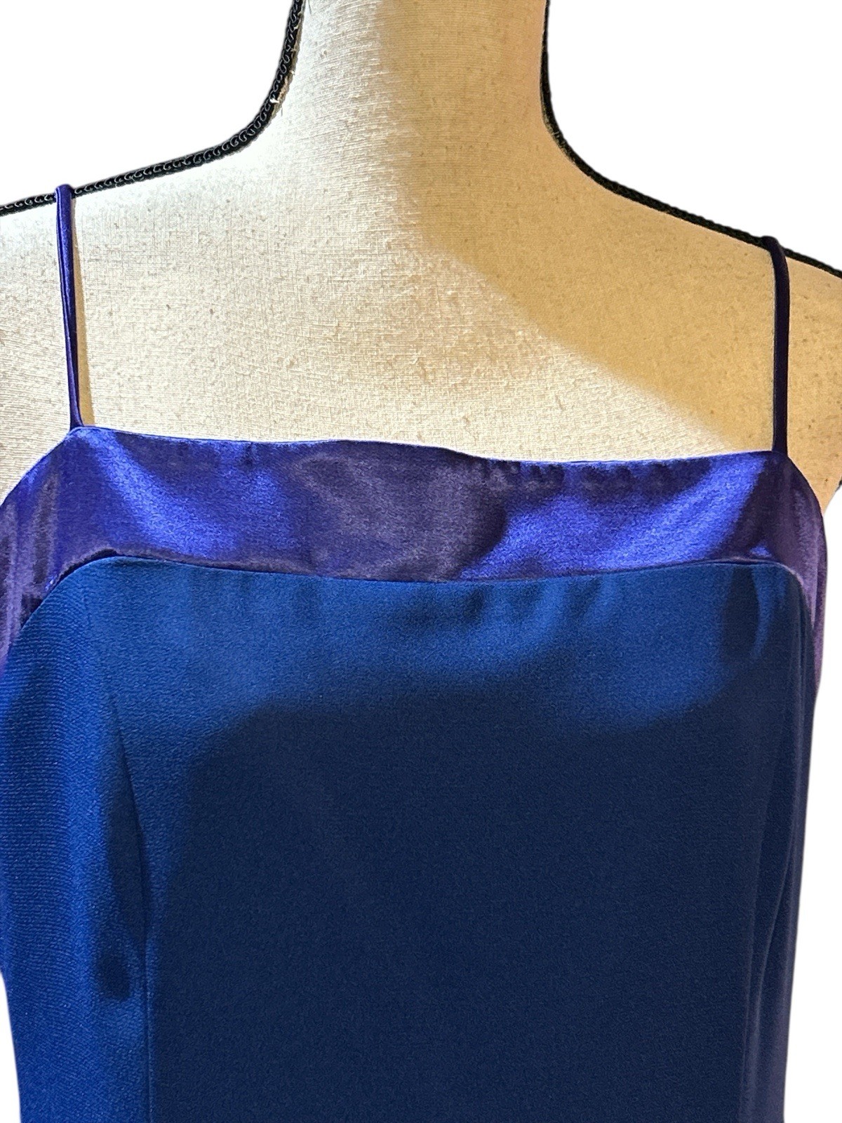 JOSEPH RIBKOFF Formal Long Dress/Jacket Sz 14 Royal Blue, Purple Trim Wedding