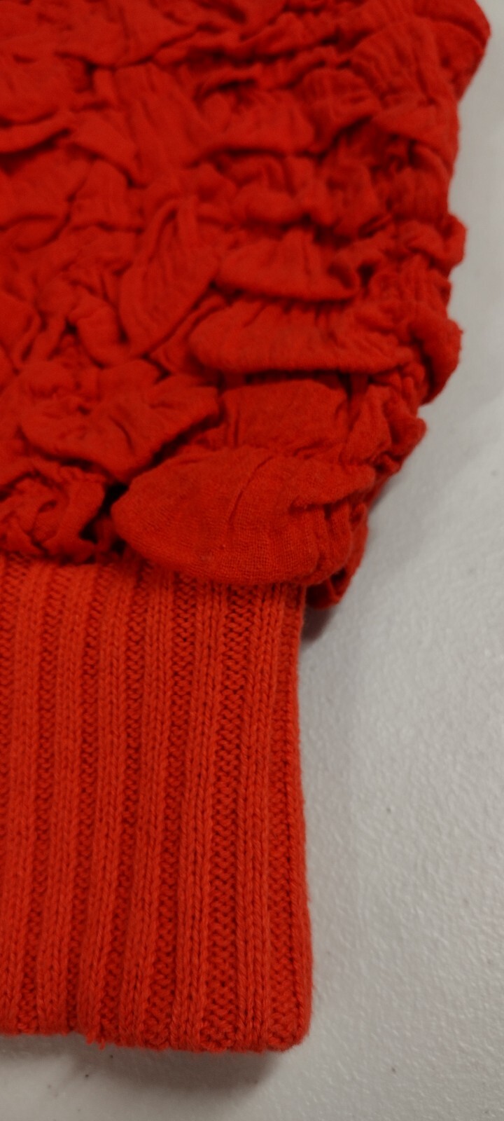 Orange Red Sweater Top 80s Evening Wear Couture Disco Club High Fashion M / L