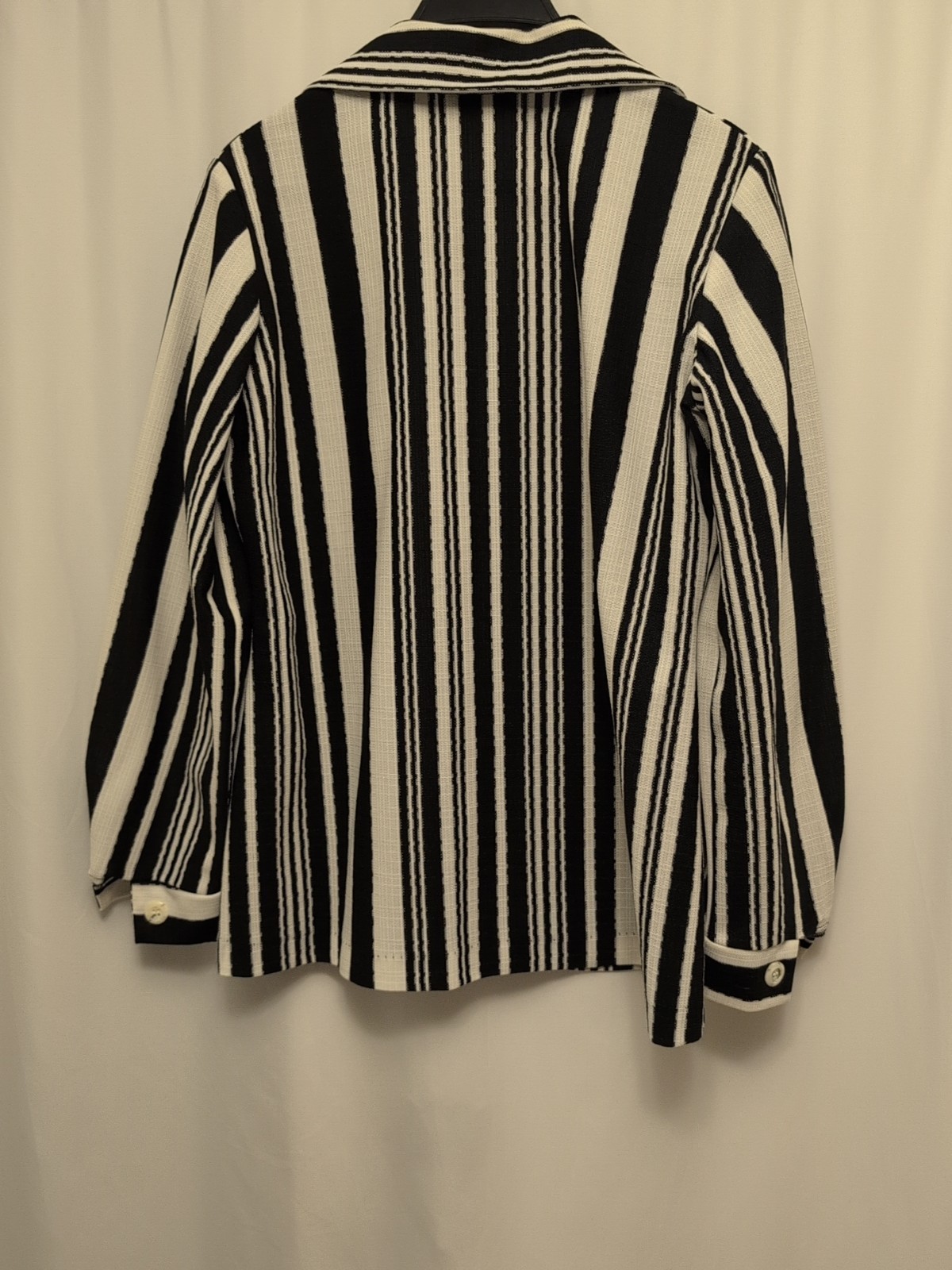 80s womens vtg 13-14 barclay square black white striped usa made jacket pockets